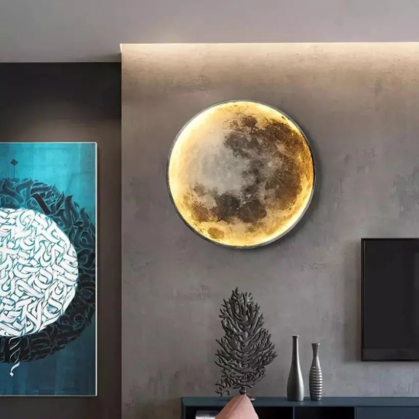 Polina LED Moon Wall Light - 3D Moon Phase Night Light for Bedroom, Nursery, Living Room - Dimmable & Energy-Efficient Wall Decor for Home, Office, and Gift Giving