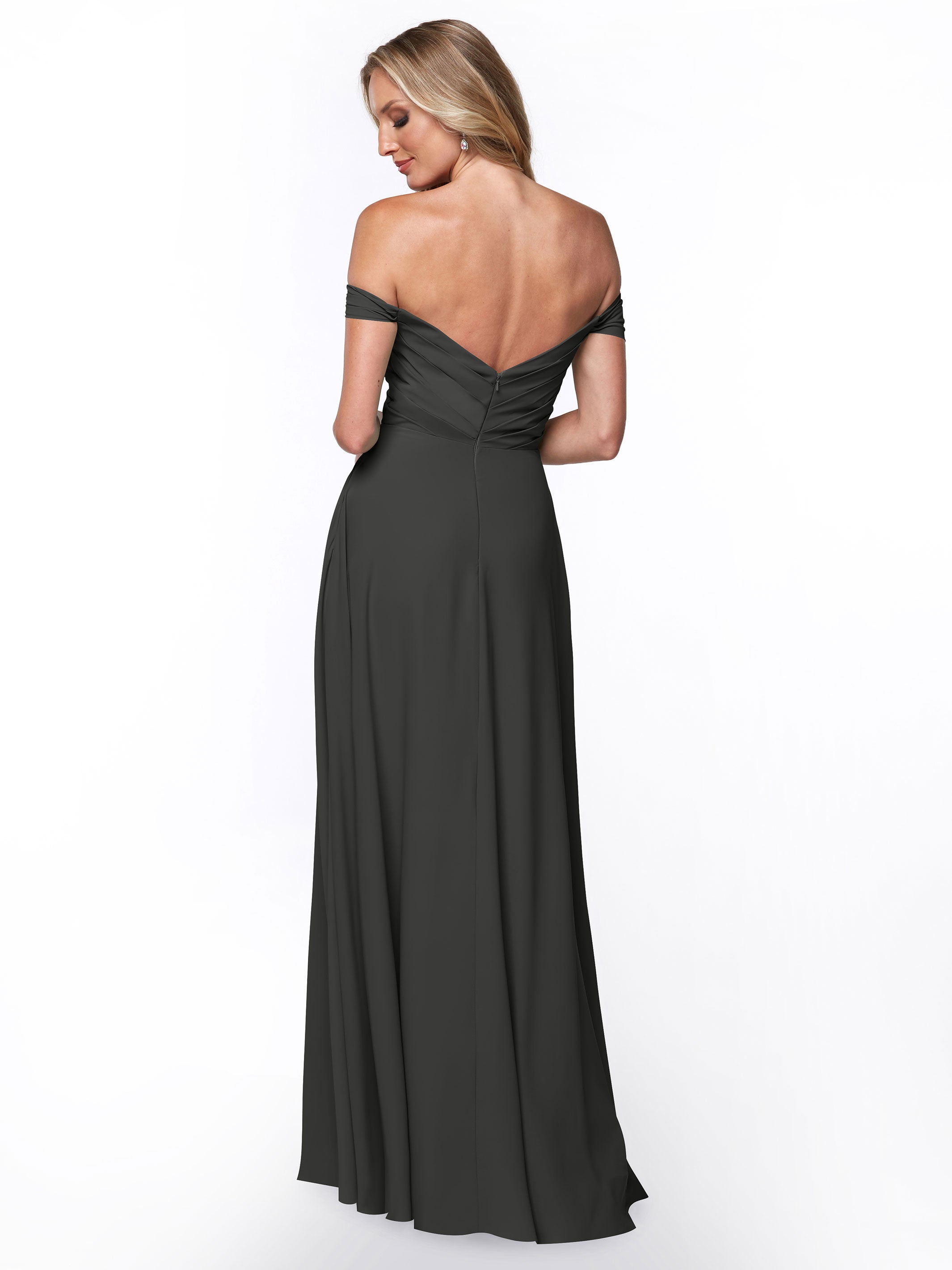 Elegant 83018 Stretch Chiffon Bridesmaid Dress with Pleated Sweetheart Neckline - Perfect for Weddings, Formal Events & Special Occasions