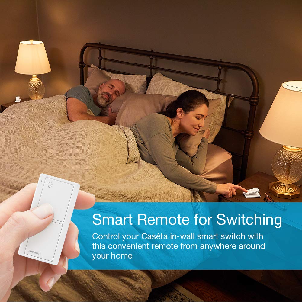 Lutron Caseta Smart Home 6A Switch with Pico Wireless Remote - Works with Alexa, Apple HomeKit & Google Assistant - Control Ceiling Fans, Exhaust Fans, LED Bulbs, Incandescent & Halogen Lights - Perfect for Smart Home Automation & Lighting Control (White)