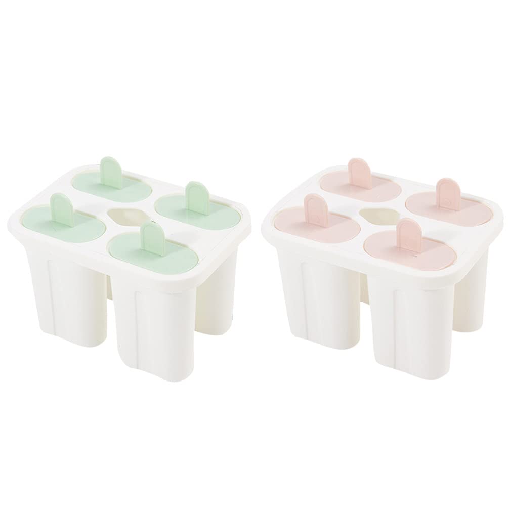 Premium Hemoton 2-Pack Silicone Popsicle Molds - BPA-Free DIY Ice Lolly & Ice Cream Makers for Kids & Adults (Assorted Colors) - Perfect for Summer Treats, Birthday Parties & Healthy Snacks