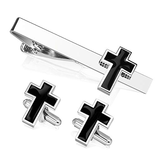 Silver Tie Clip Set 1