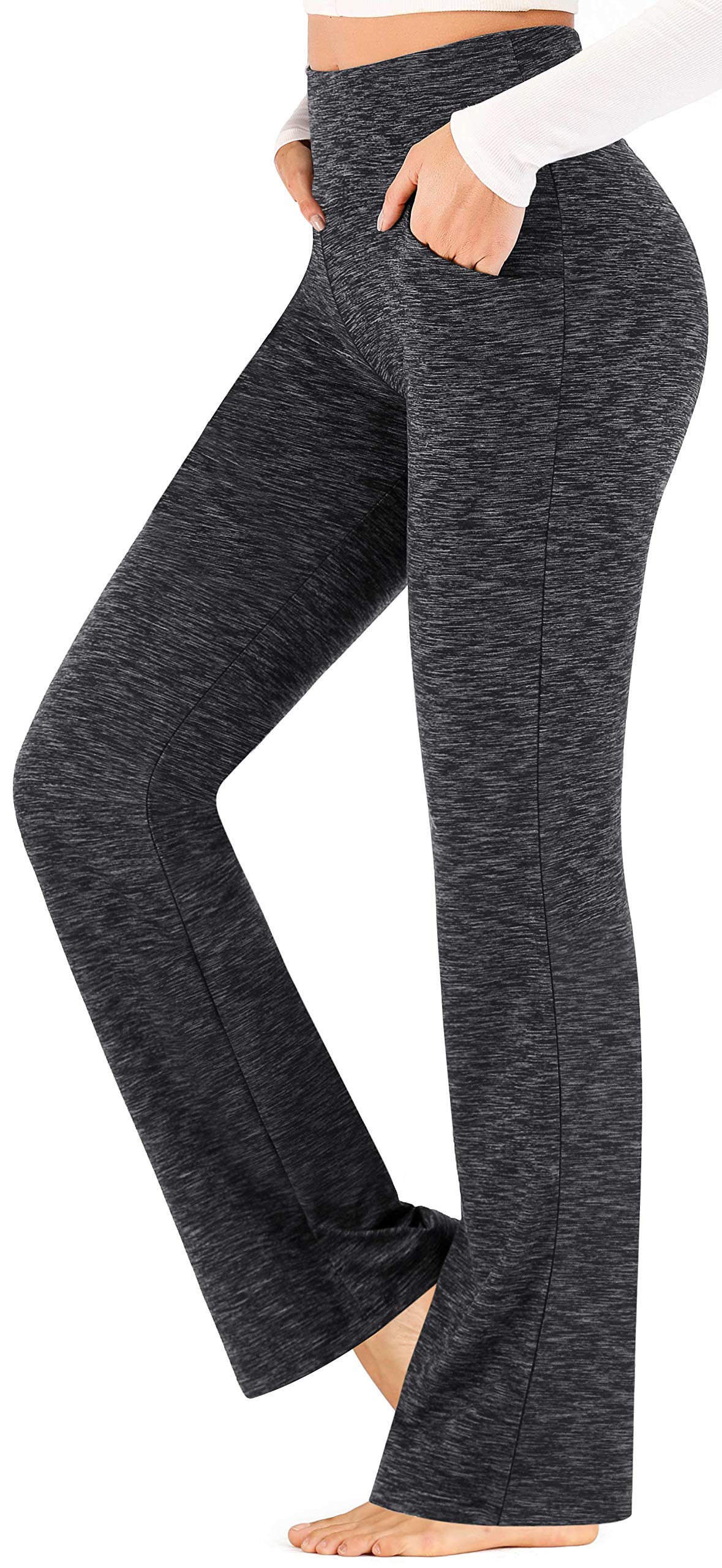 Ewedoos Women's High Waisted Bootcut Yoga Pants with Pockets - Stretchy Wide Leg Workout Pants for Yoga, Running & Lounge Wear