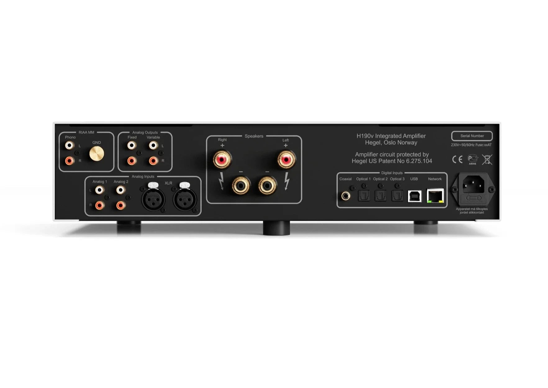 Hegel H190V Integrated Stereo Amplifier - High-End Audio System for Home Theater & Music Listening