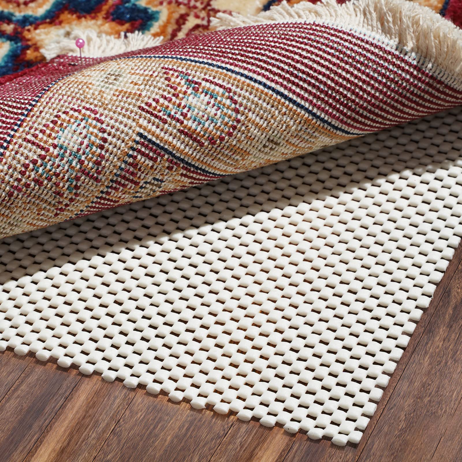 BAGAIL Non-Slip Rug Pad Gripper 2x3 Feet - Extra Thick Carpet Underlay for Area Rugs, Hardwood Floors - Secure & Safe Rug Protection - Perfect for Living Room, Bedroom, Office & High Traffic Areas