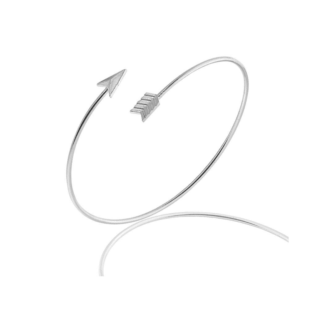 MANZHEN Adjustable Arrow Feather Arm Cuff Bangle - Stylish Open Armlet Bracelet for Women | Perfect for Boho Fashion, Music Festivals & Costume Accessories