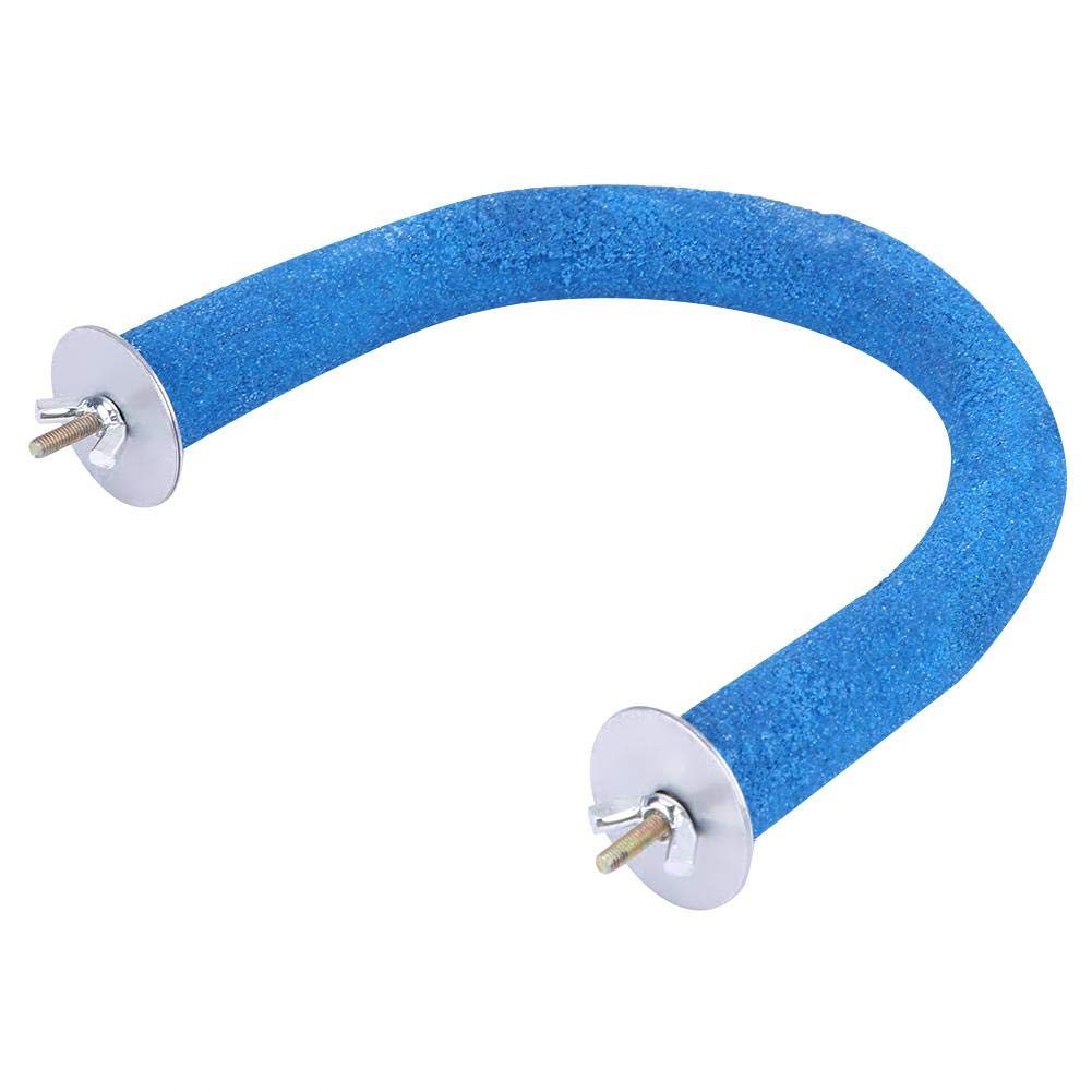 Blue Bird Perch U-Stand - Rough-Surfaced Parrot Perch Stand for Cage, Beak Grinding & Climbing - Durable Pet Bird Toy for Parakeets, Cockatiels & Conures - Perfect for Playtime & Natural Beak Care