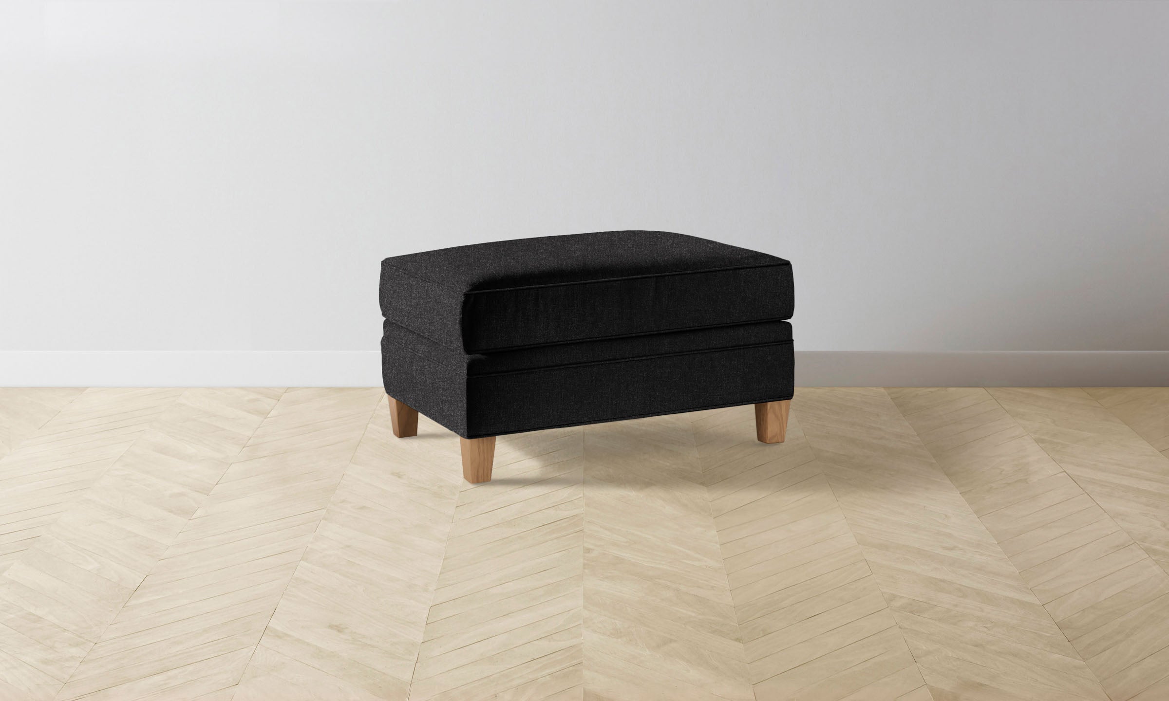 Premium Italian Brushed Wool Carmine Ottoman Footstool - Luxurious Living Room Accent for Cozy Home Decor & Relaxation