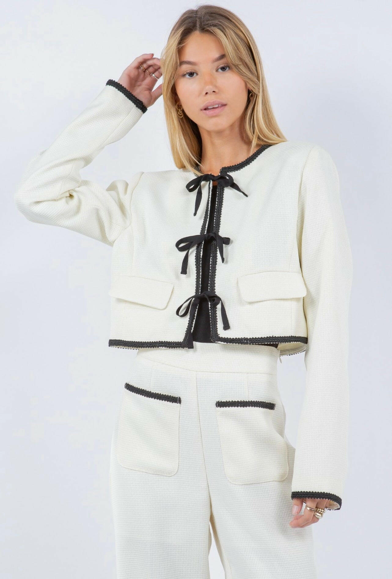 Stylish Contrast Trim Pants with Functional Pockets - Perfect for Casual Outfits & Office Wear