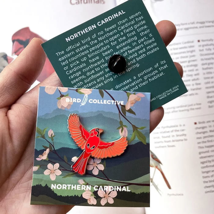 Bird Collective Northern Cardinal & Eastern Bluebird Enamel Pins - Handcrafted Bird Lover Collectibles for Hats, Jackets & Backpacks - Perfect for Nature Enthusiasts & Outdoor Adventures