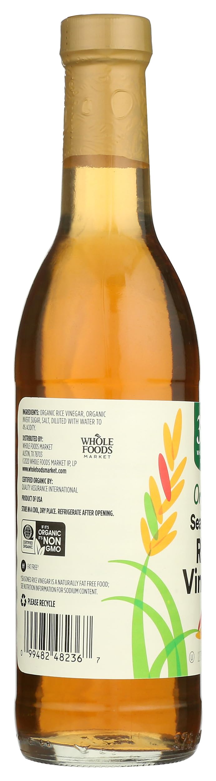 365 by Whole Foods Market Organic Seasoned Rice Vinegar, 12.7 Fl Oz - Perfect for Sushi, Salad Dressings & Asian Cooking