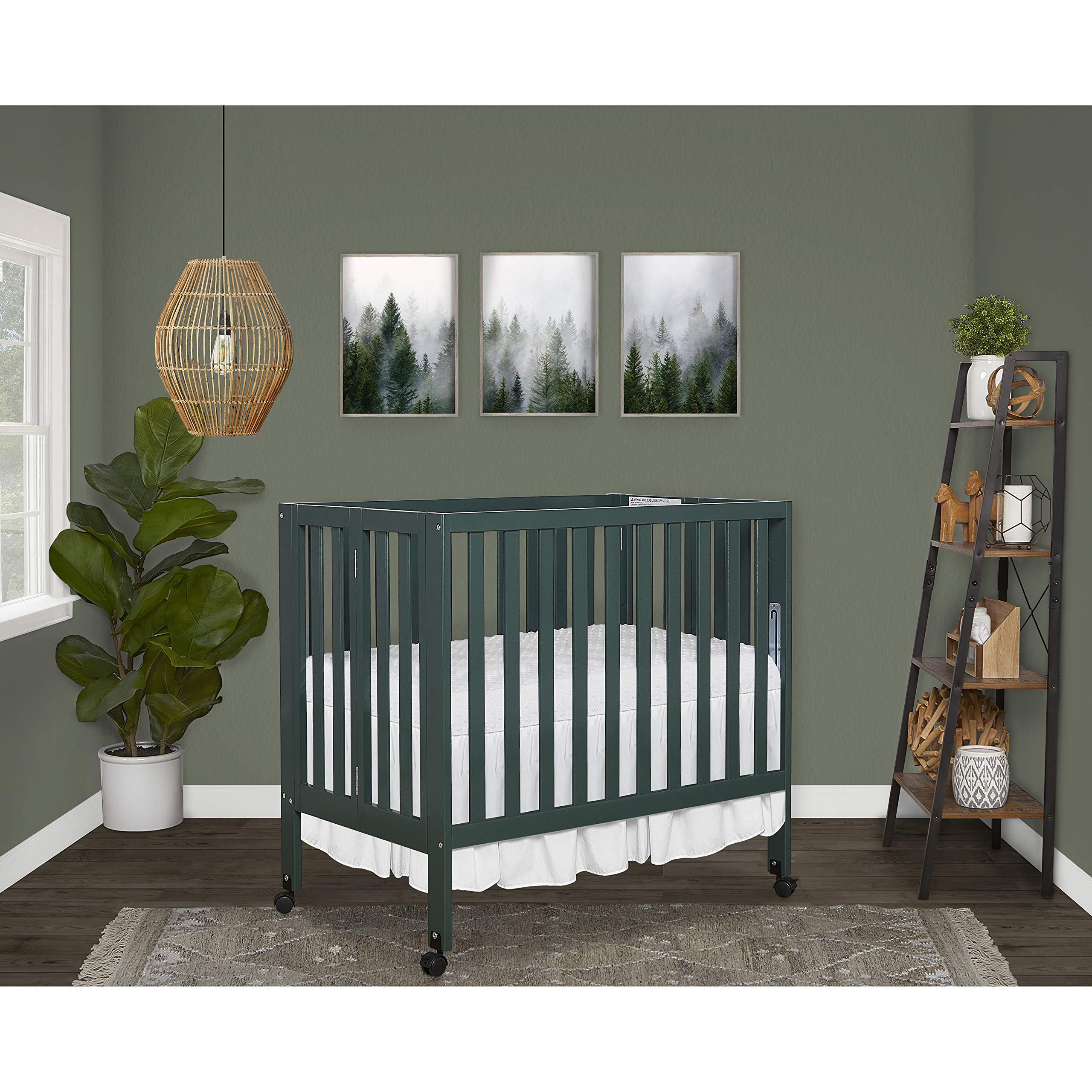 Dream On Me Jett Lightweight Portable Convertible Crib - 3 Adjustable Mattress Heights, Foldable Travel Crib with 1.5