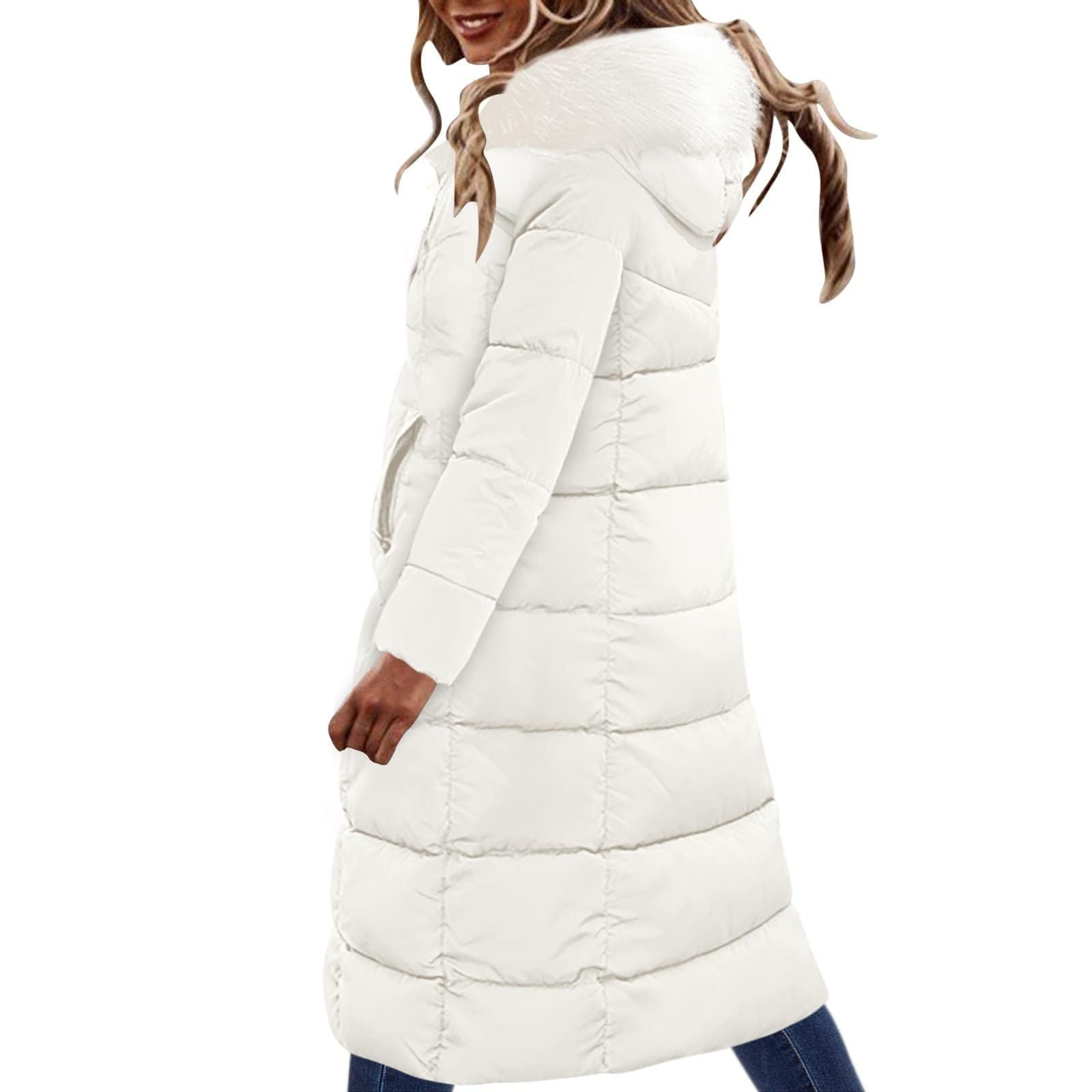 Women's Lightweight Quilted Puffer Jacket with Fur Hood - Winter Warm Down Parka Coat - Perfect for Cold Weather, Snow Activities & Outdoor Adventures