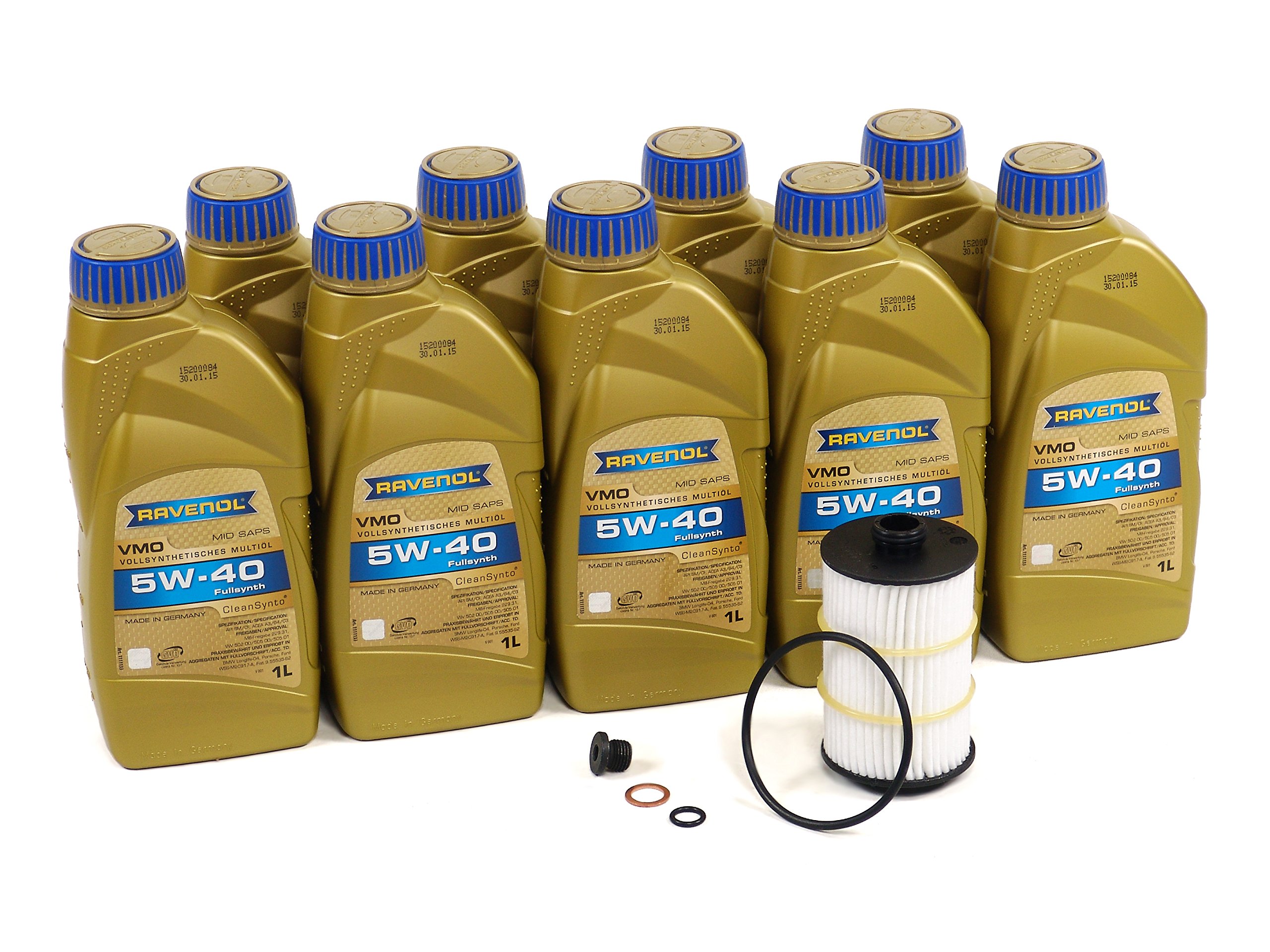 Blau J1A5132-D Full Synthetic Motor Oil Change Kit - 5W40 for 2013-2017 Audi S8 with 4.0T V8 Engine | Includes Oil Filter & Drain Plug | Perfect for DIY Car Maintenance & Performance Tuning