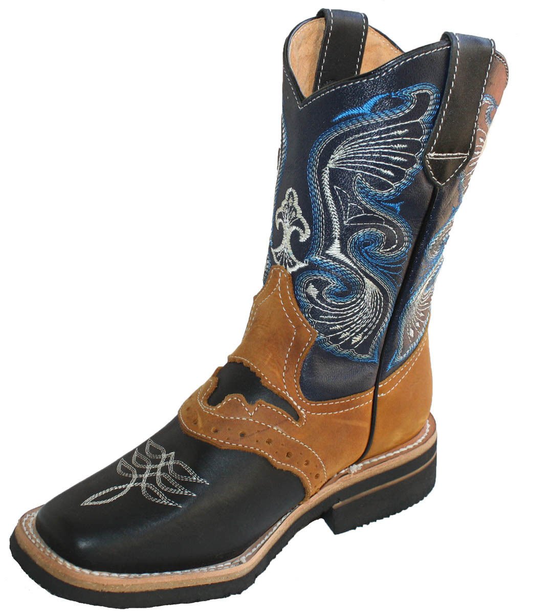 Authentic Men's Genuine Cowhide Leather Cowboy Boots - Square Toe Western Boots for Rodeo, Country Dancing & Outdoor Adventures