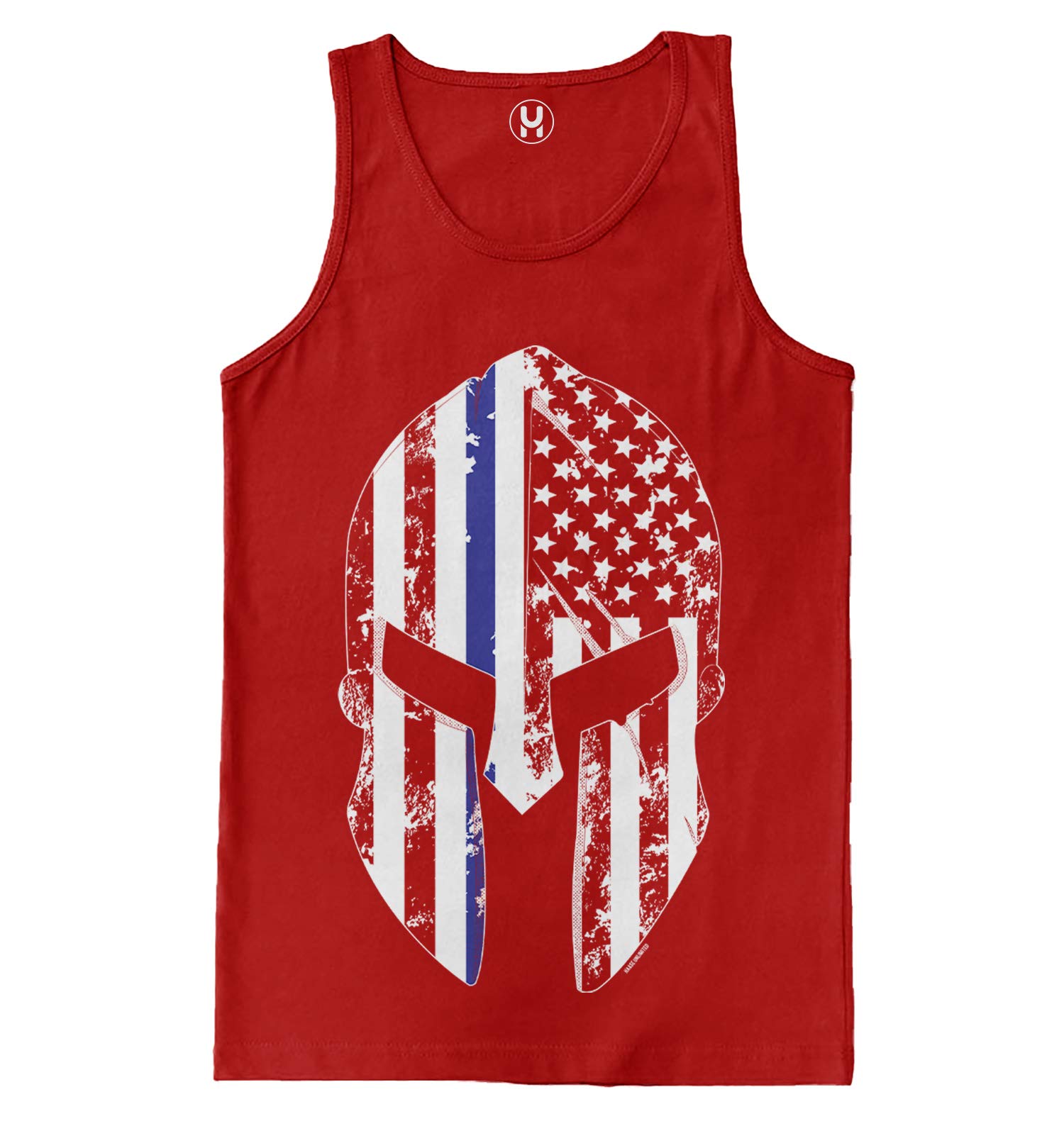 USA Spartan Head Tank Top for Men - Patriotic Workout & Gym Wear