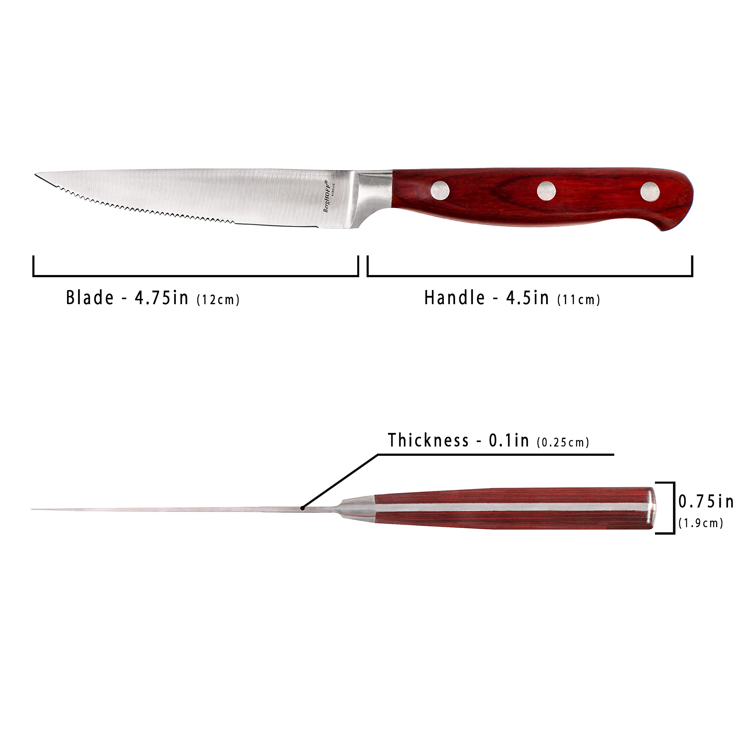 Premium Berghoff 12-Piece Steak Knife Set - 4.75