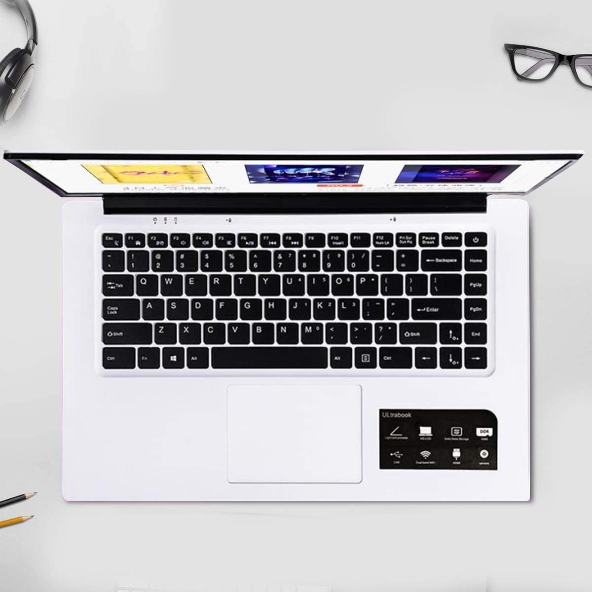 BlueBose HD 15.6 Inch Laptop - Windows 10 Home, Intel Quad Core Atom Processor, 64GB eMMC Storage, 4GB RAM, USB 3.0 & HDMI Ports, Ultra Thin & Light Notebook Computer (Silver) - Perfect for Work, Study & Entertainment On The Go