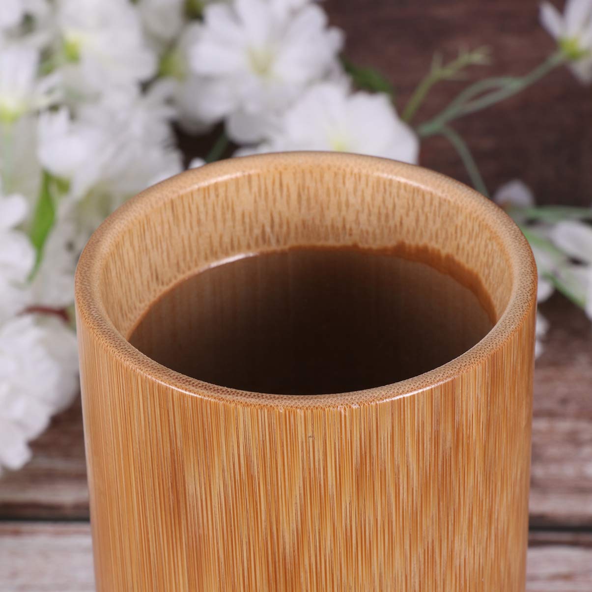 Bamboo Kitchen Utensil Holder - 20cm Chopsticks Storage Barrel, Spoon Fork Organizer, Cutlery Container for Countertop & Dining Table Organization