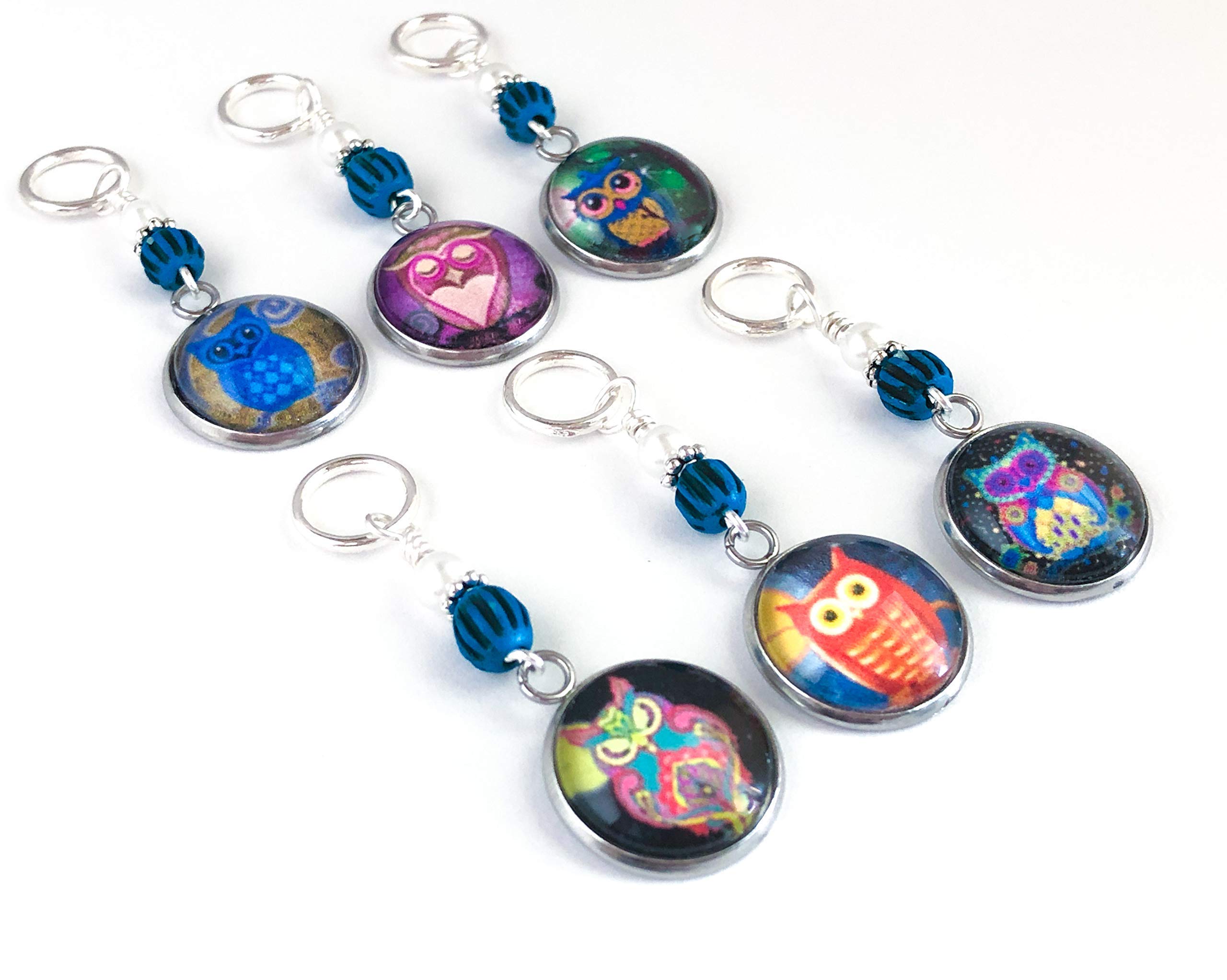 Owl Stitch Markers for Knitting & Crochet - Cute Handmade Knitting Accessories - Perfect Gift for Knitters - Great for Counting Stitches & Marking Rows in DIY Yarn Projects