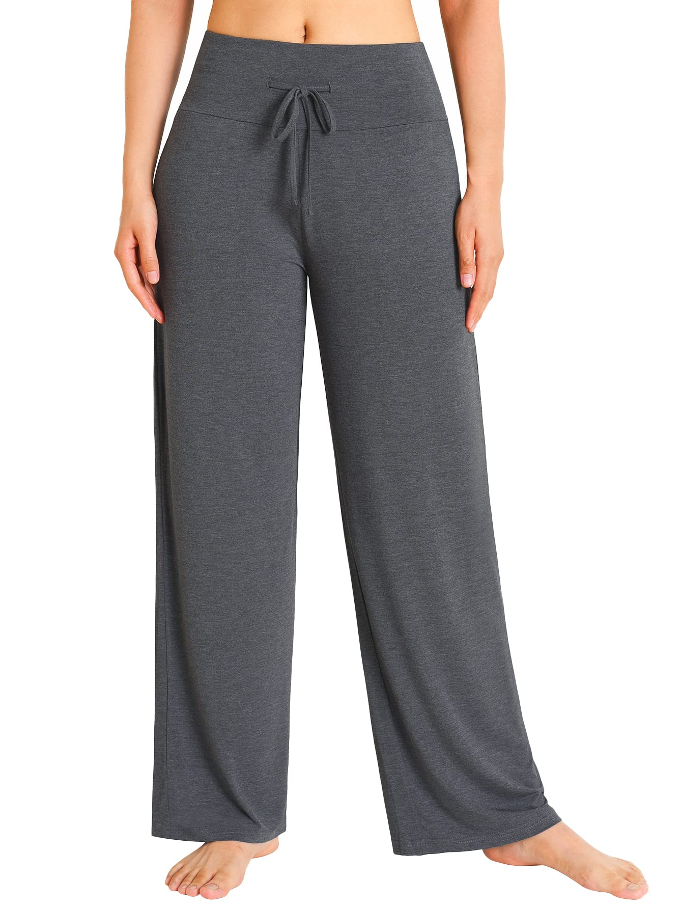 Soft & Comfortable Women's Bamboo Viscose Wide Leg Lounge Pants - Breathable Palazzo Sleep Bottoms for Yoga, Home Relaxation & Travel