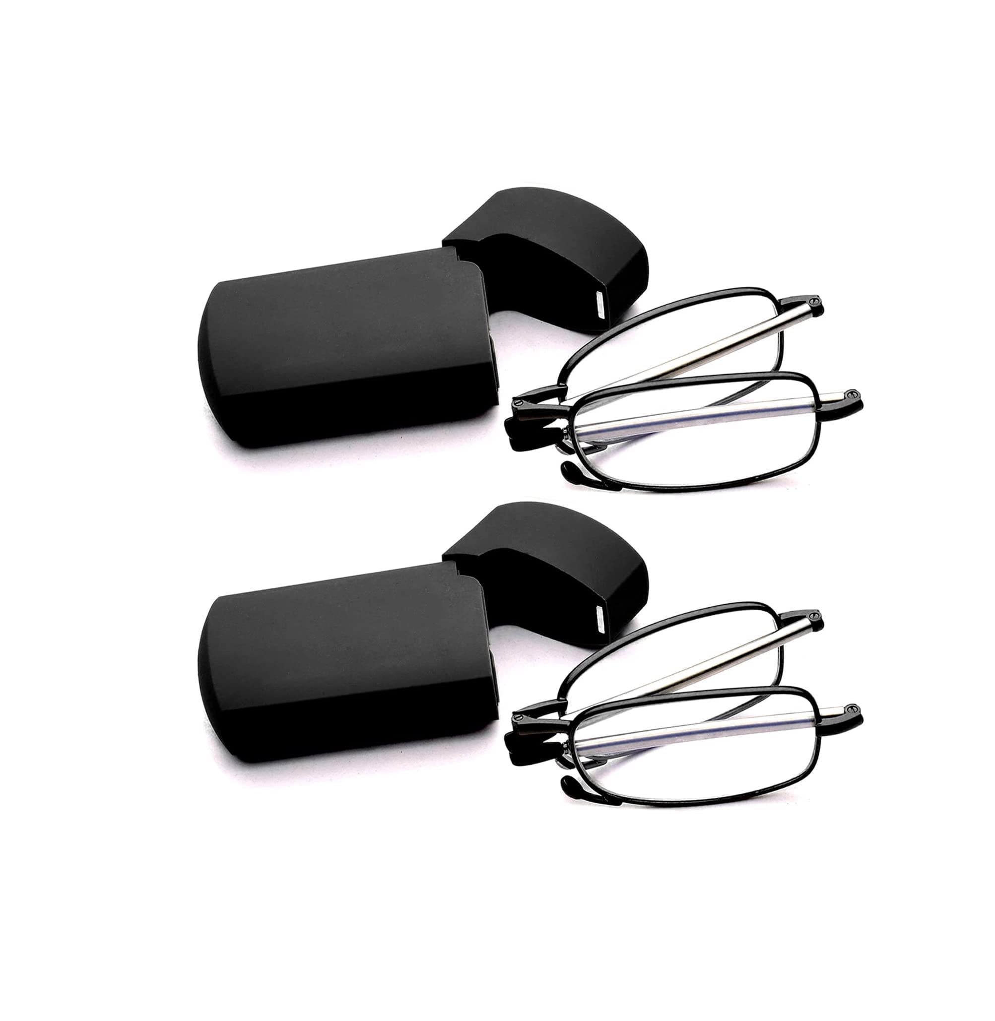 Blue Light Blocking Reading Glasses for Men & Women - Compact Folding Design with Spring Hinge - Perfect for Office, Travel & Reading - Includes Hard Protective Case