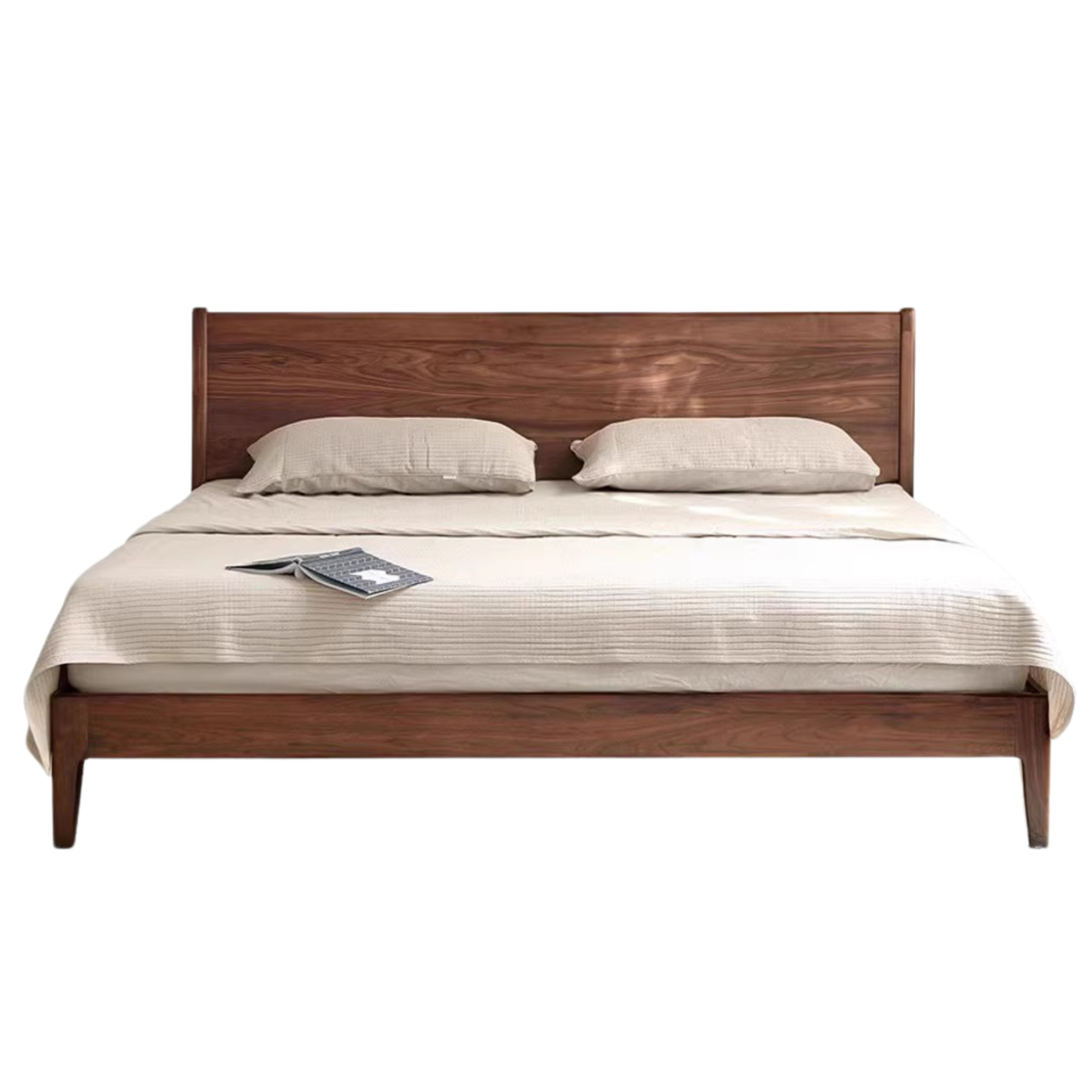 Walnut color Low bunk slanted back large bed
