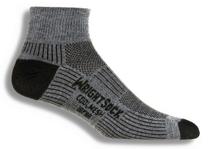 Wrightsock Coolmesh II Quarter Crew Socks - Moisture Wicking & Breathable for Running, Hiking & Outdoor Activities