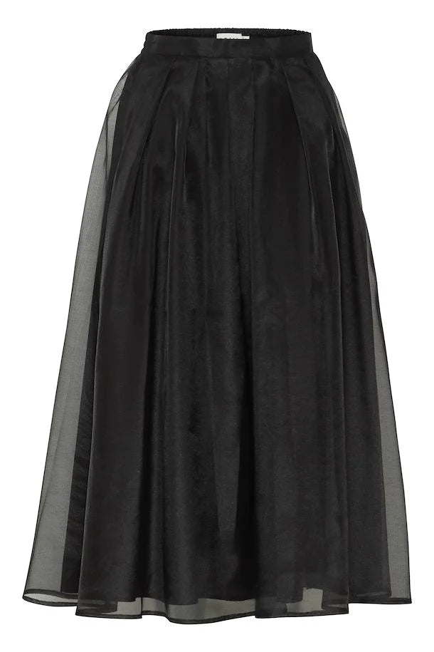 Stylish Meko Midi Skirt for Women - Classic Black Flowy Skirt | Perfect for Office, Date Night & Casual Outfits | Comfortable & Fashionable