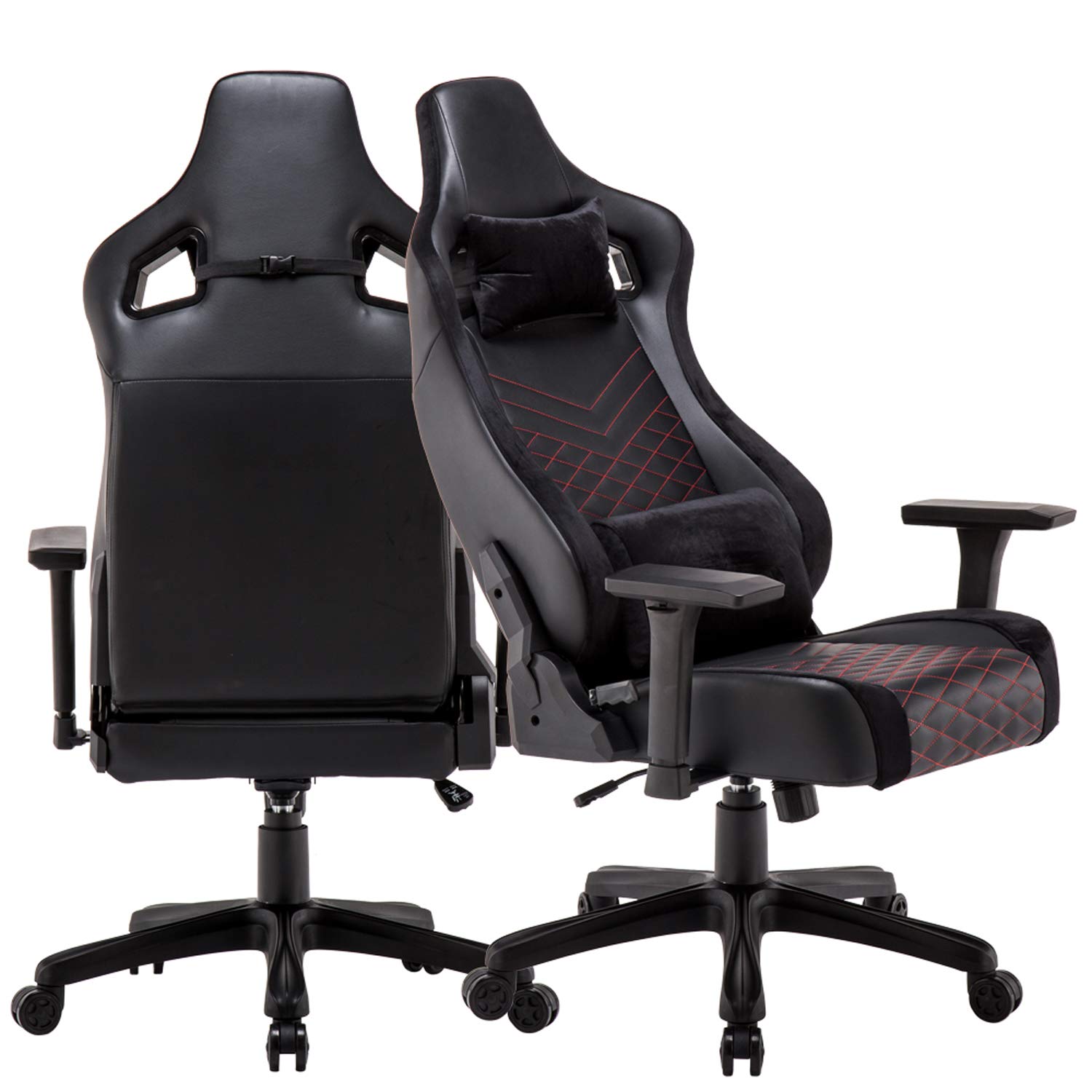 Ergonomic Gaming Chair with Lumbar Support - Adjustable Swivel Office Chair for PC & Desk - High Back Computer Chair for Home & Work (Black) - Perfect for Long Gaming Sessions & Remote Work