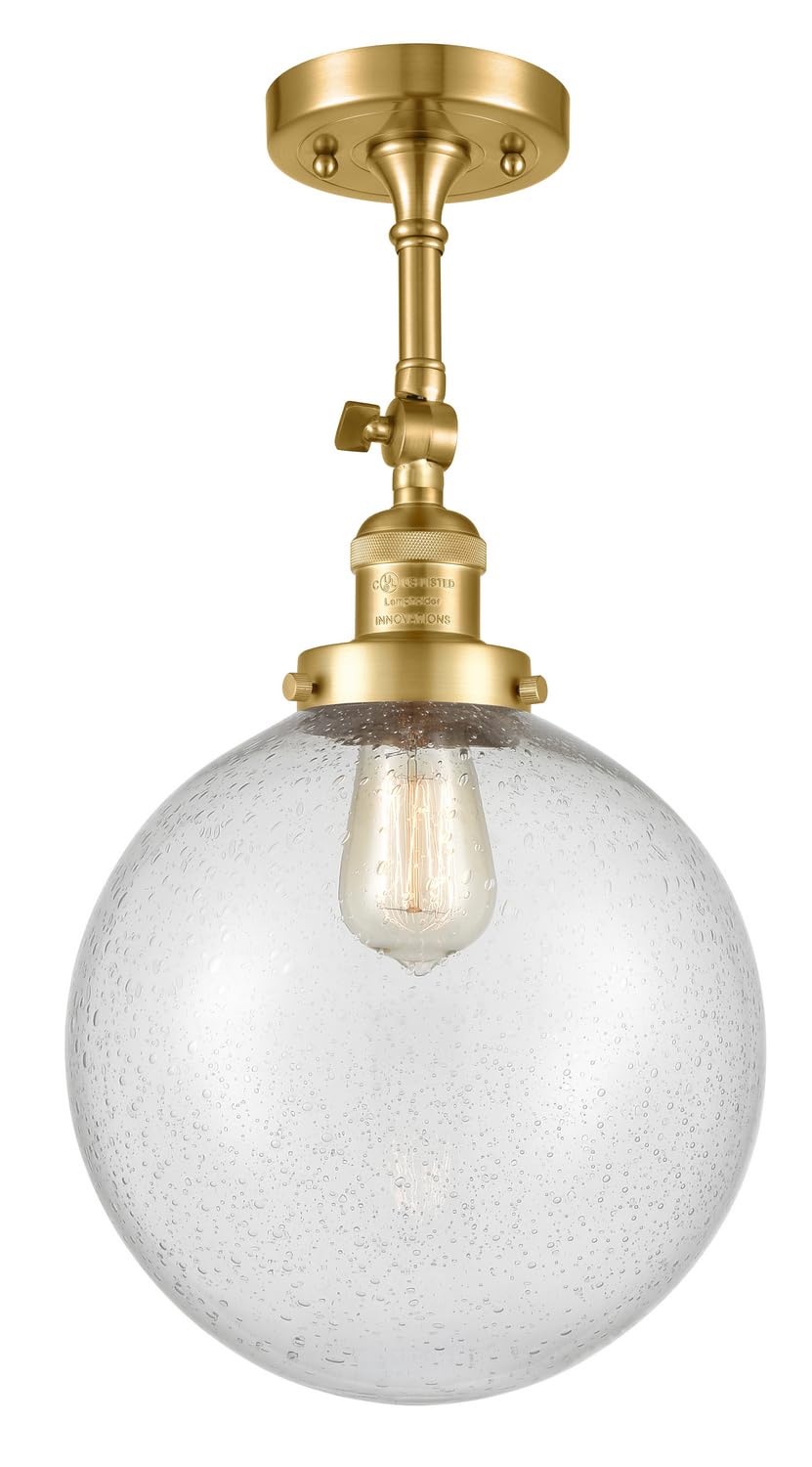 201F-SG-G204-10-LED Bare Bulb 1 Light Cord Set in Satin Gold Finish - Vintage Edison Style Lighting for Home Decor, Cafe, Restaurant & Wedding Events