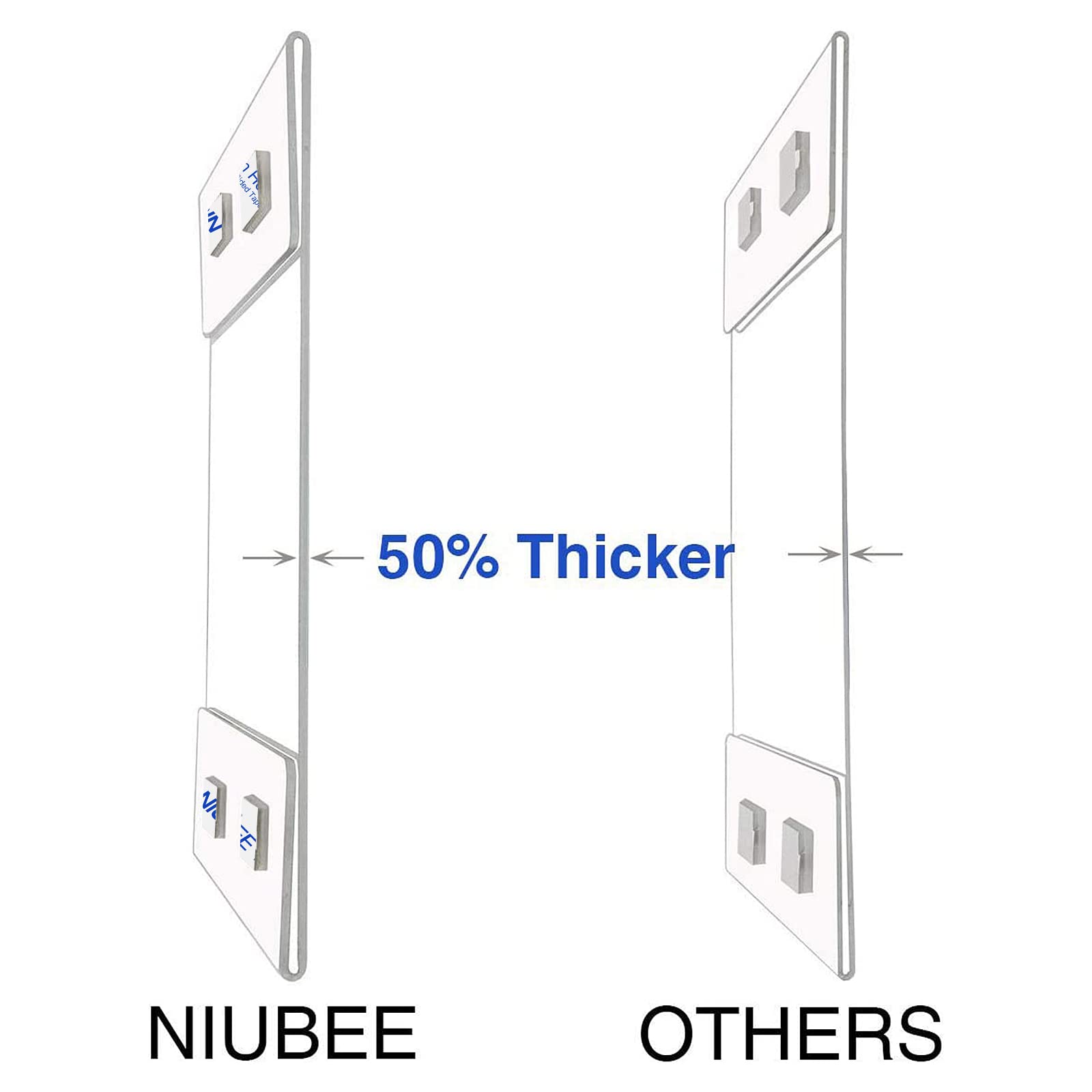 Niubee 8.5x11 Inch Clear Acrylic Wall Mount Sign Holder with Strong Double-Sided Adhesive Tape - No Drilling Required (30 Pack) - Perfect for Office, Home, Store, Restaurant & Retail Displays