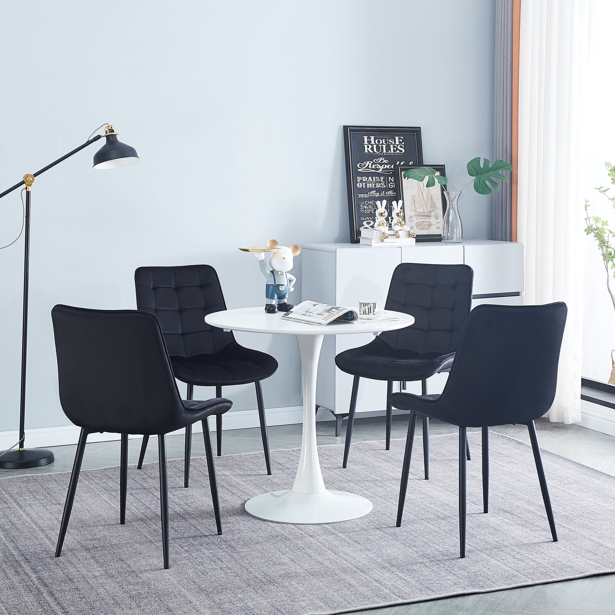 Modern Black Dining Chairs Set of 2 - Contemporary Style with Easy Assembly for Restaurants, Cafes, Offices & Living Rooms - Perfect for Home Dining & Commercial Spaces