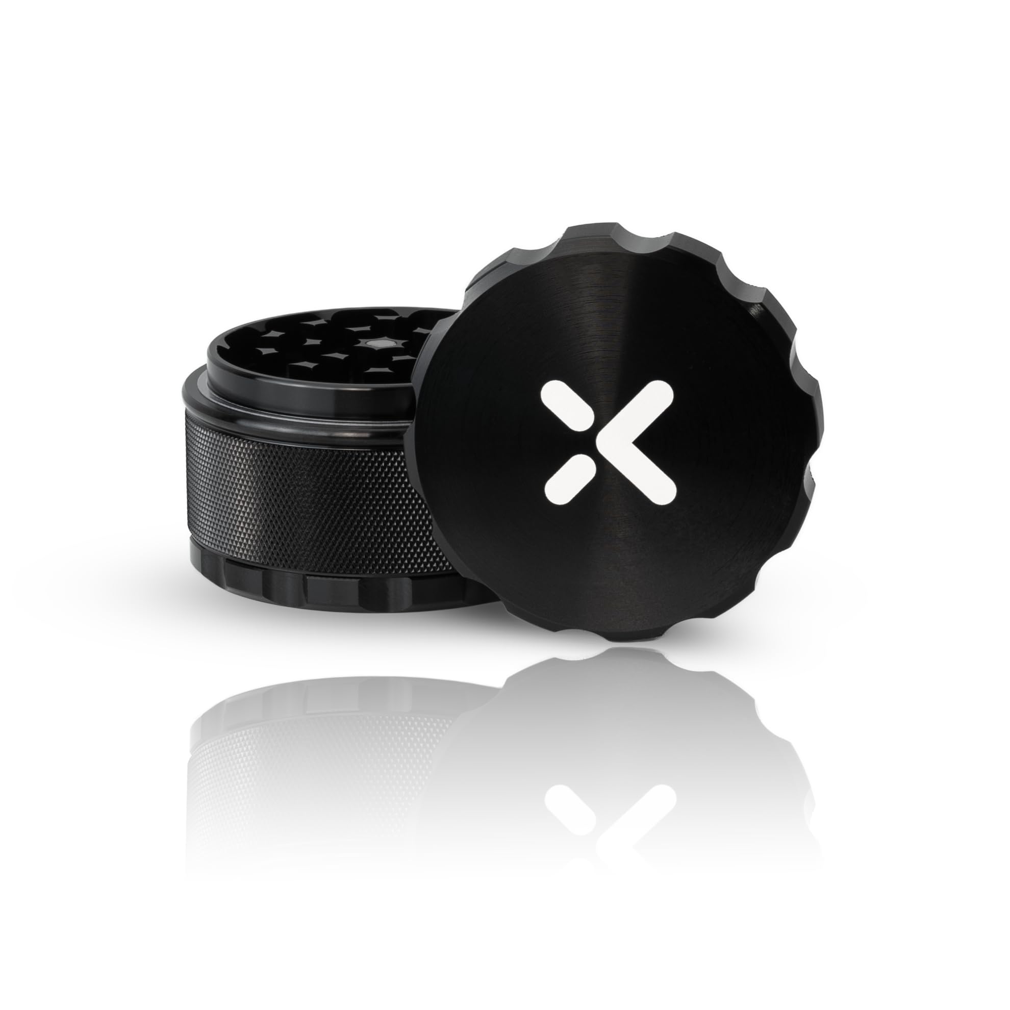 Xtreme Spice Grinder 3-Piece Set - Premium Aluminum Herb Grinder with Non-Slip Knurled Grip, Razor Sharp Teeth for Jam-Free Grinding & Quick Twist Lock | Perfect for Kitchen, Cooking, Baking & Herbal Blends (3 Inch, Black)