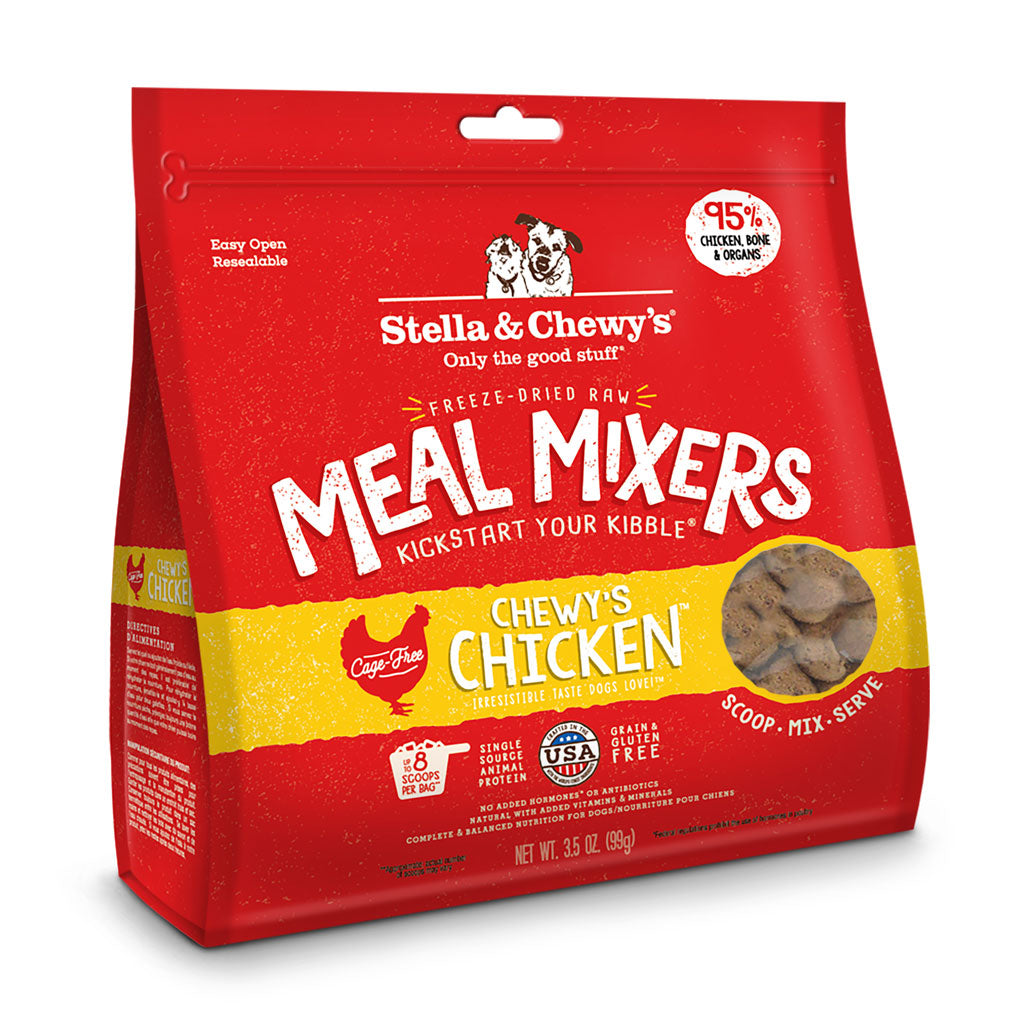 Stella & Chewy's Freeze-Dried Raw Chicken Dog Food Topper - Grain-Free Protein Boost for Small & Large Dogs - Perfect for Kibble Mixing, Training Treats & Digestive Health