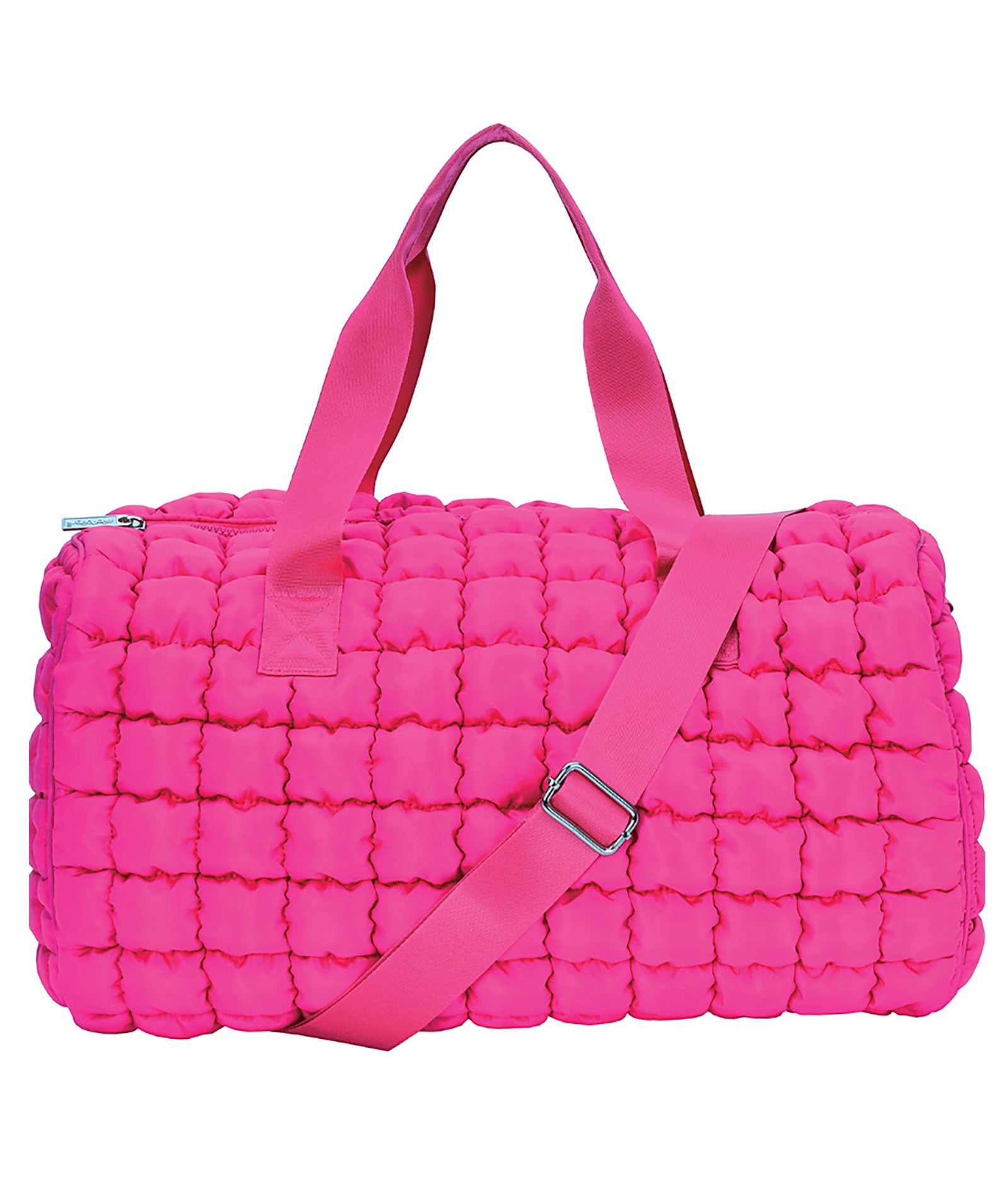 iScream Pretty Pink Puffy Duffle Bag - Large Travel Duffel Bag for Women, Gym, Sports & Weekend Getaways | Lightweight & Water-Resistant Carry-On Luggage