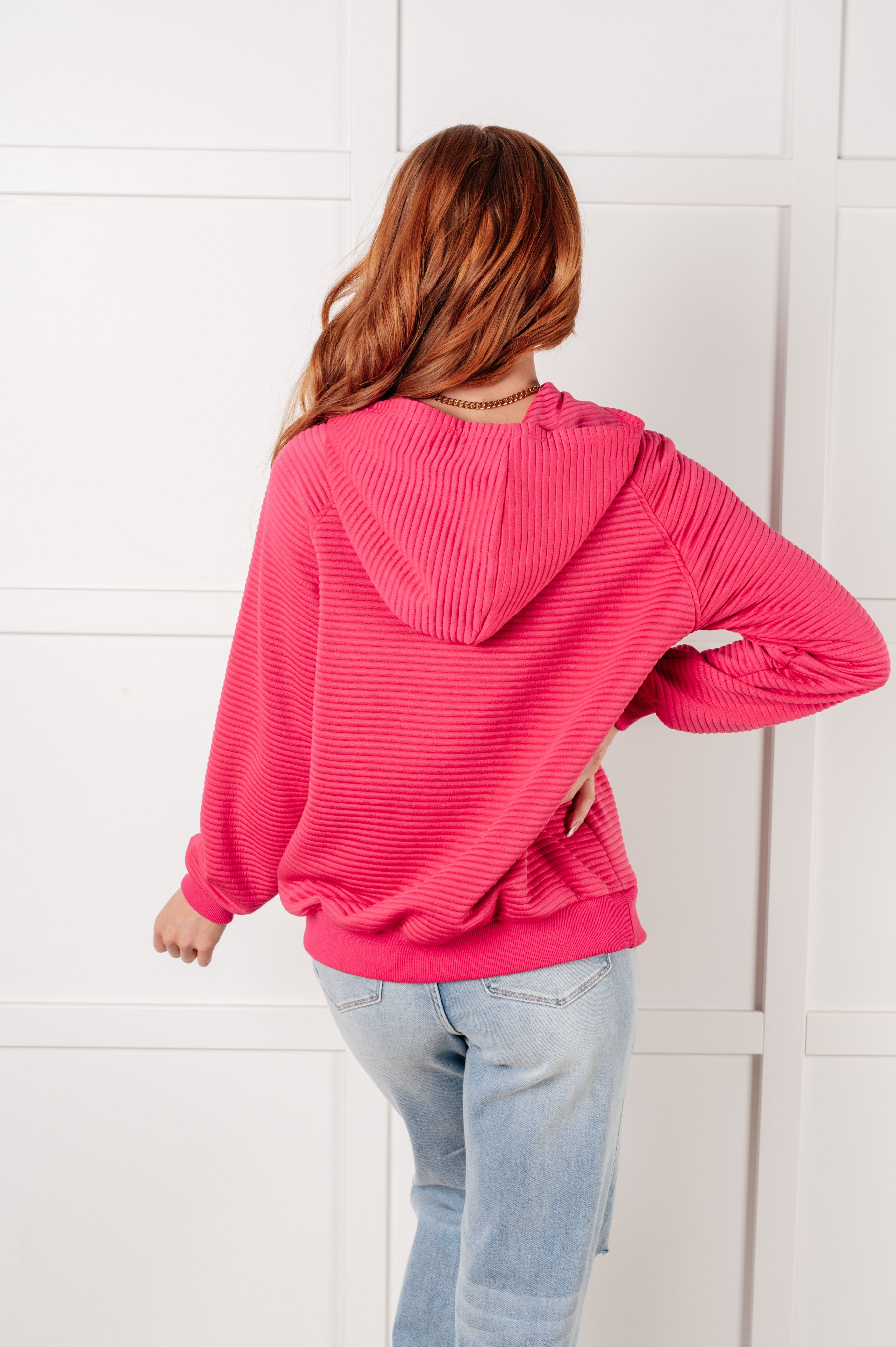 Rose Textured Crosswalk Hoodie for Women - Cozy Pullover Sweatshirt for Casual Wear, Street Style & Fall Fashion
