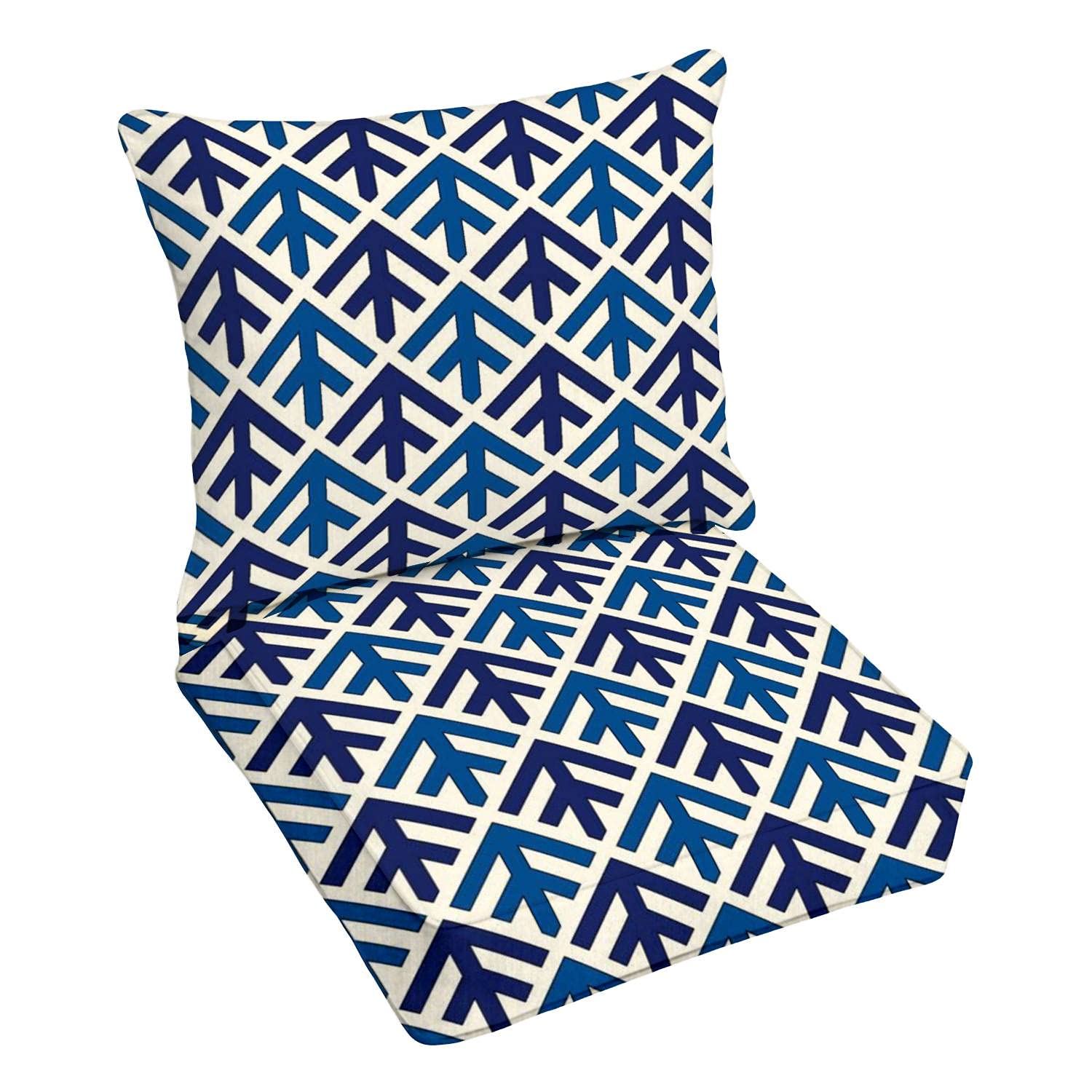 Premium Outdoor Deep Seating Cushion Set - Waterproof Ethnic Tribal Print with Chevron Scales Pattern - Replacement Cushions for Patio Lounge Chairs & Conversation Sets - Perfect for Backyard, Poolside, and Deck Relaxation