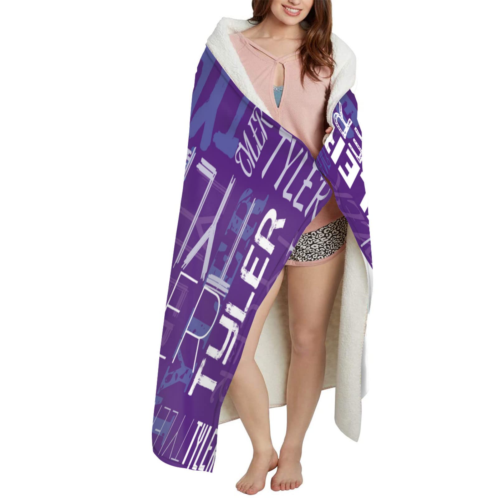 Dr.TOUGH Personalized Name Blanket - Customized Fleece Throw with Embroidery for Adults & Kids (60×80
