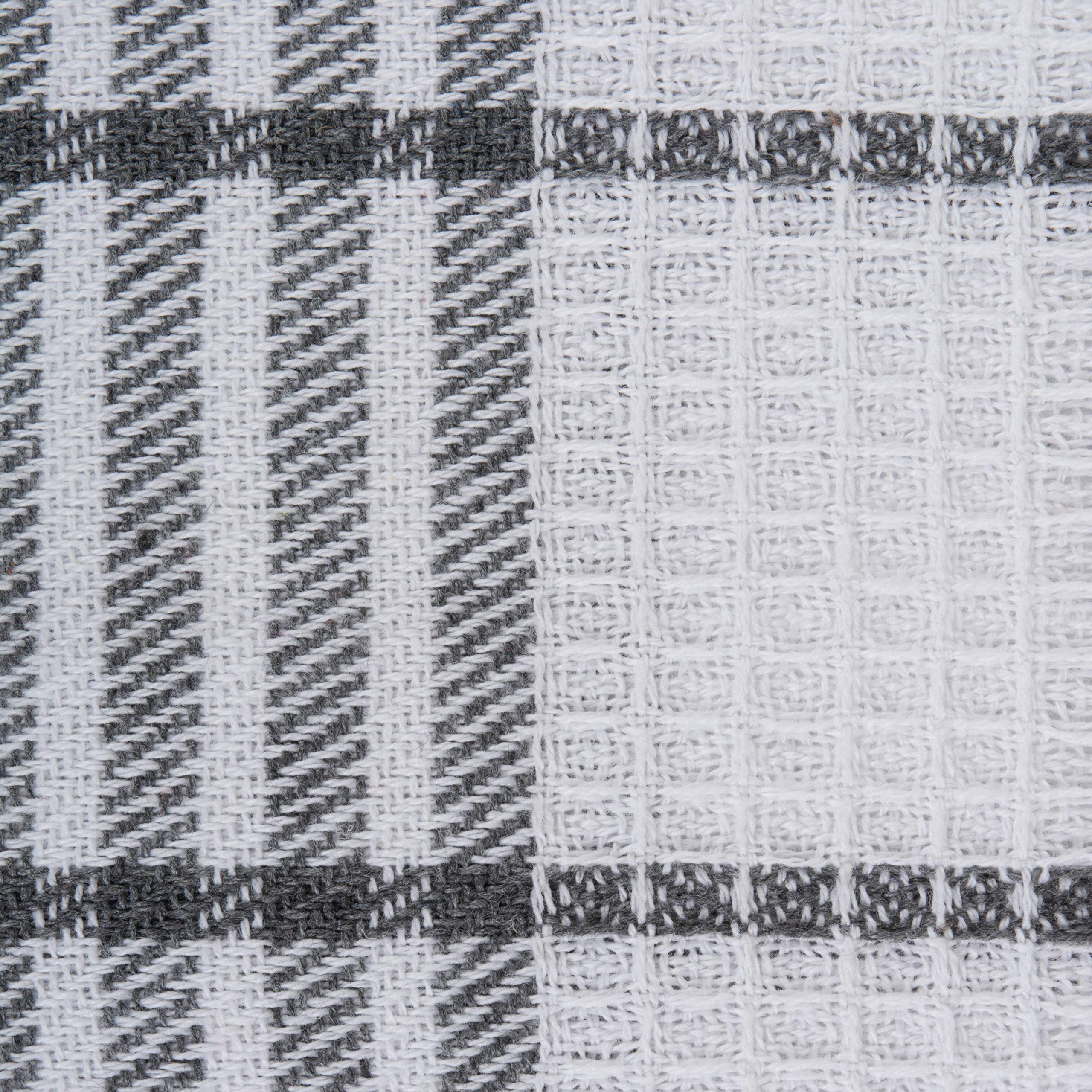 DII Waffle Weave Kitchen Towels Set - 100% Cotton Absorbent Dishcloths & Towels (12-Piece, Gray) - Perfect for Dish Drying, Hand Wiping & Kitchen Decor