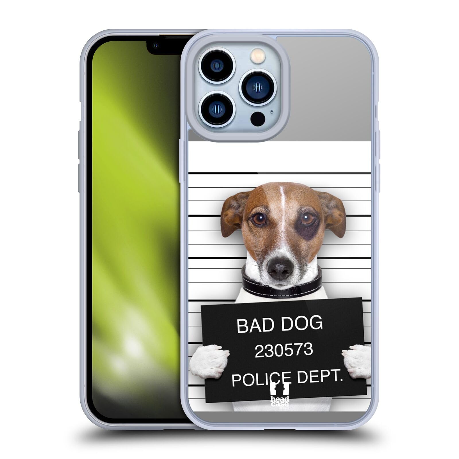 Funny Bad Dog Mugshot Soft Gel Phone Case for Apple iPhone 13 Pro Max - Cute Animal Design, Shockproof & Scratch Resistant Cover - Perfect Gift for Pet Lovers & Humor Enthusiasts (Home, Office, Travel Use)