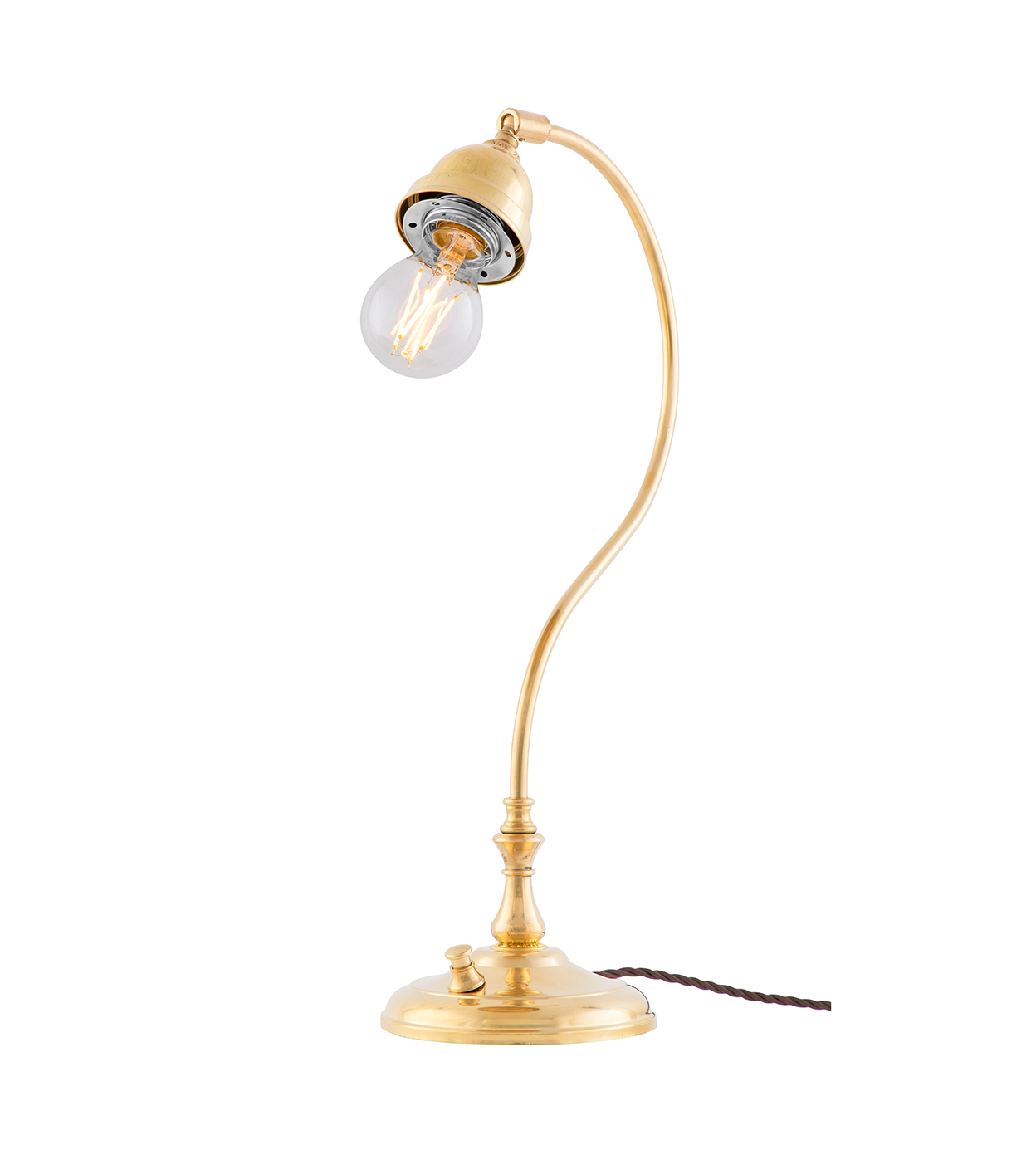 Lagerlöf Brass Lamp Base Without Shade - Vintage Style Table Lamp for Living Room, Bedroom & Office Decor