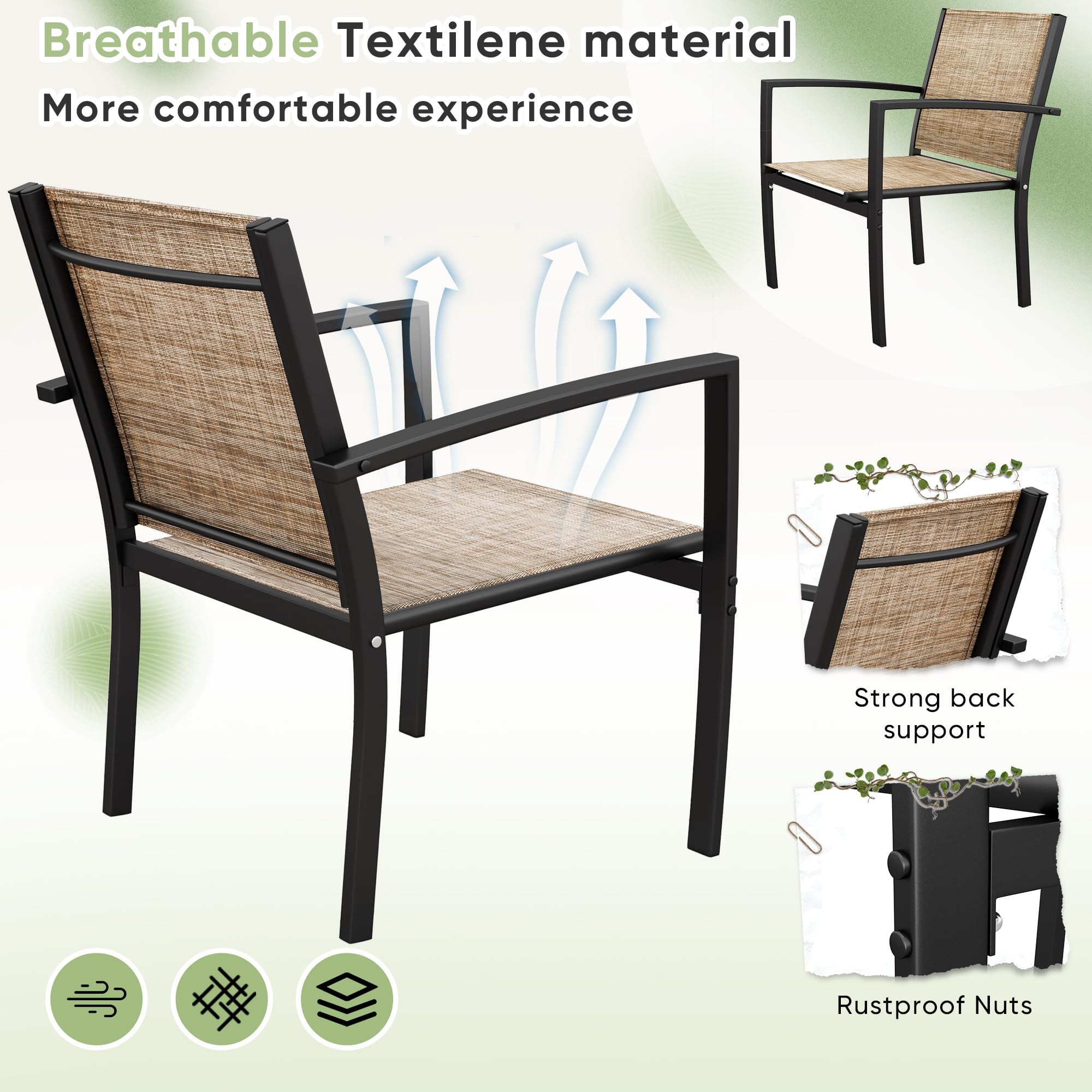 Rankok 4-Piece Modern Outdoor Patio Furniture Set - Textilene Wicker Conversation Set with Loveseat & Coffee Table - Durable All-Weather Patio Chairs for Porch, Lawn, Poolside, Balcony & Backyard (Beige) | Perfect for Outdoor Entertaining, Relaxation & Pool Areas
