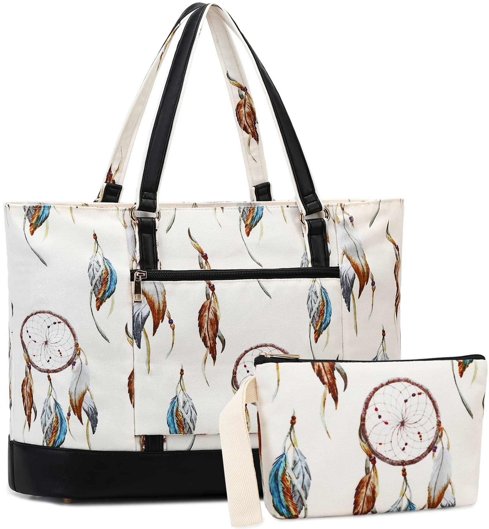 Stylish Large Tote Bag for Women with USB Charging Port - 15.6 Inch Laptop Shoulder Bag for Work, School & Travel - Perfect Teacher Bag, Office Commuter Handbag & Weekend Getaway Purse