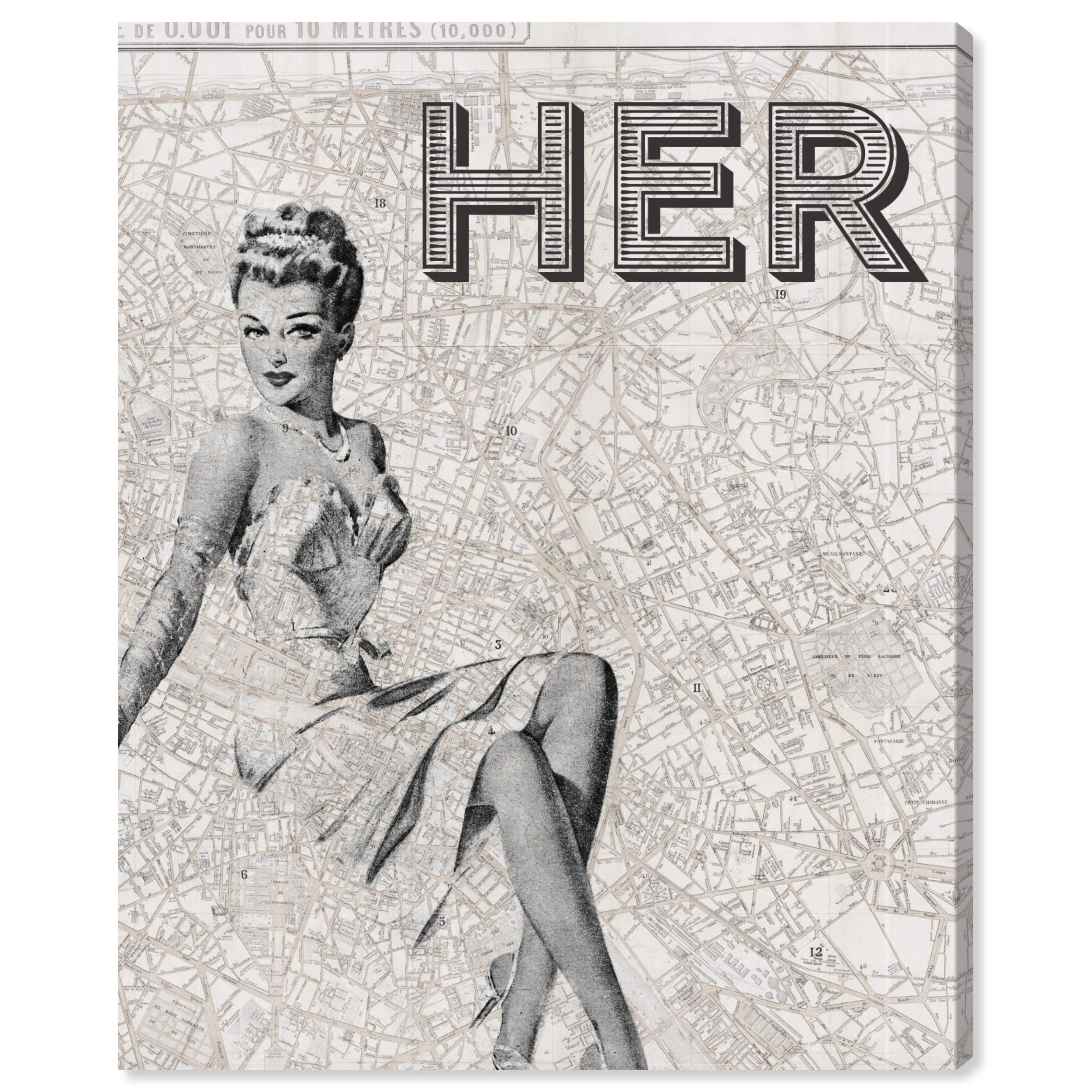 Oliver Gal 'Her' Wall Art Canvas Print - Elegant Home Decor for Living Room