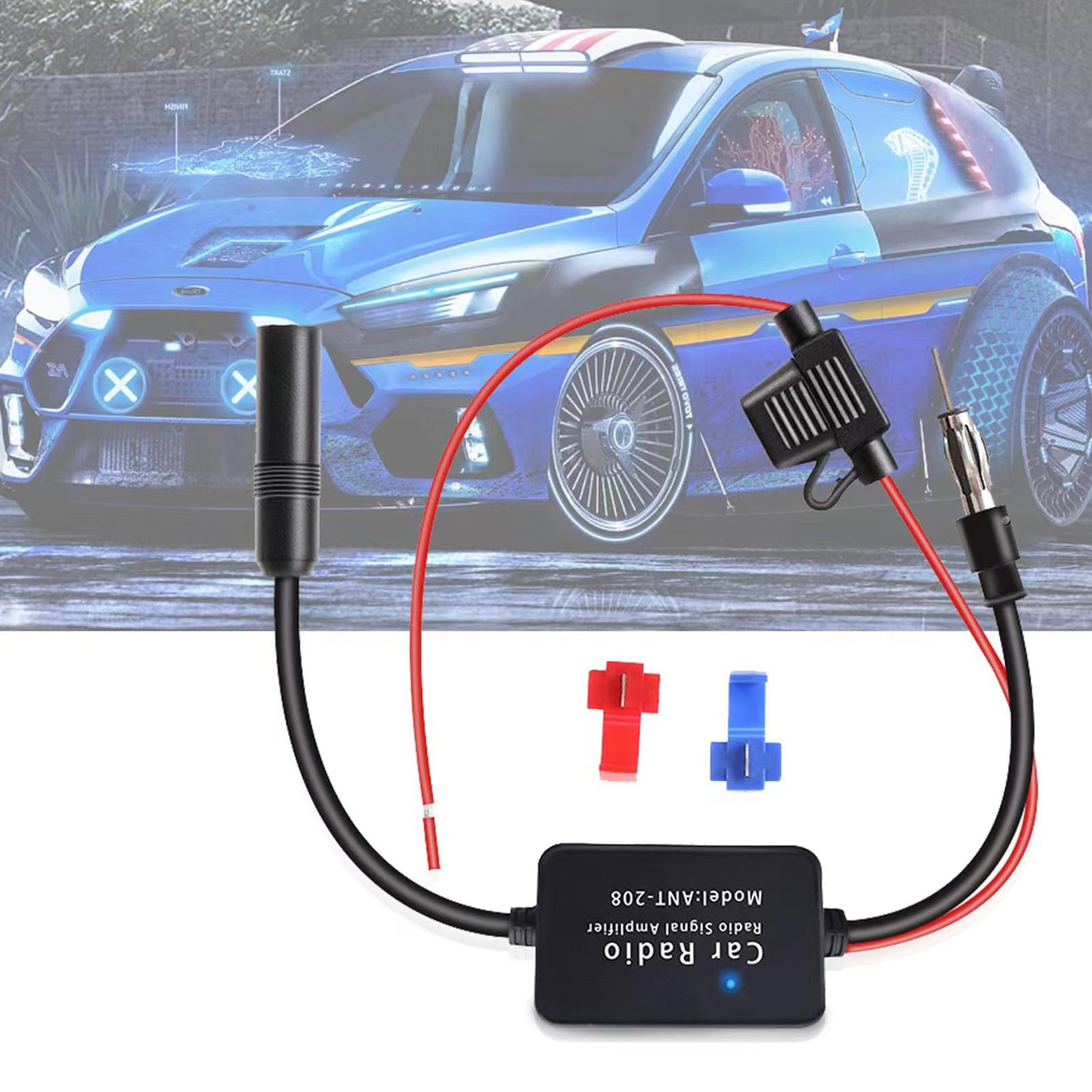 12V Car Radio Antenna Amplifier - FM Signal Booster for Car Audio Stereo System | Improve Reception for Road Trips & Commuting