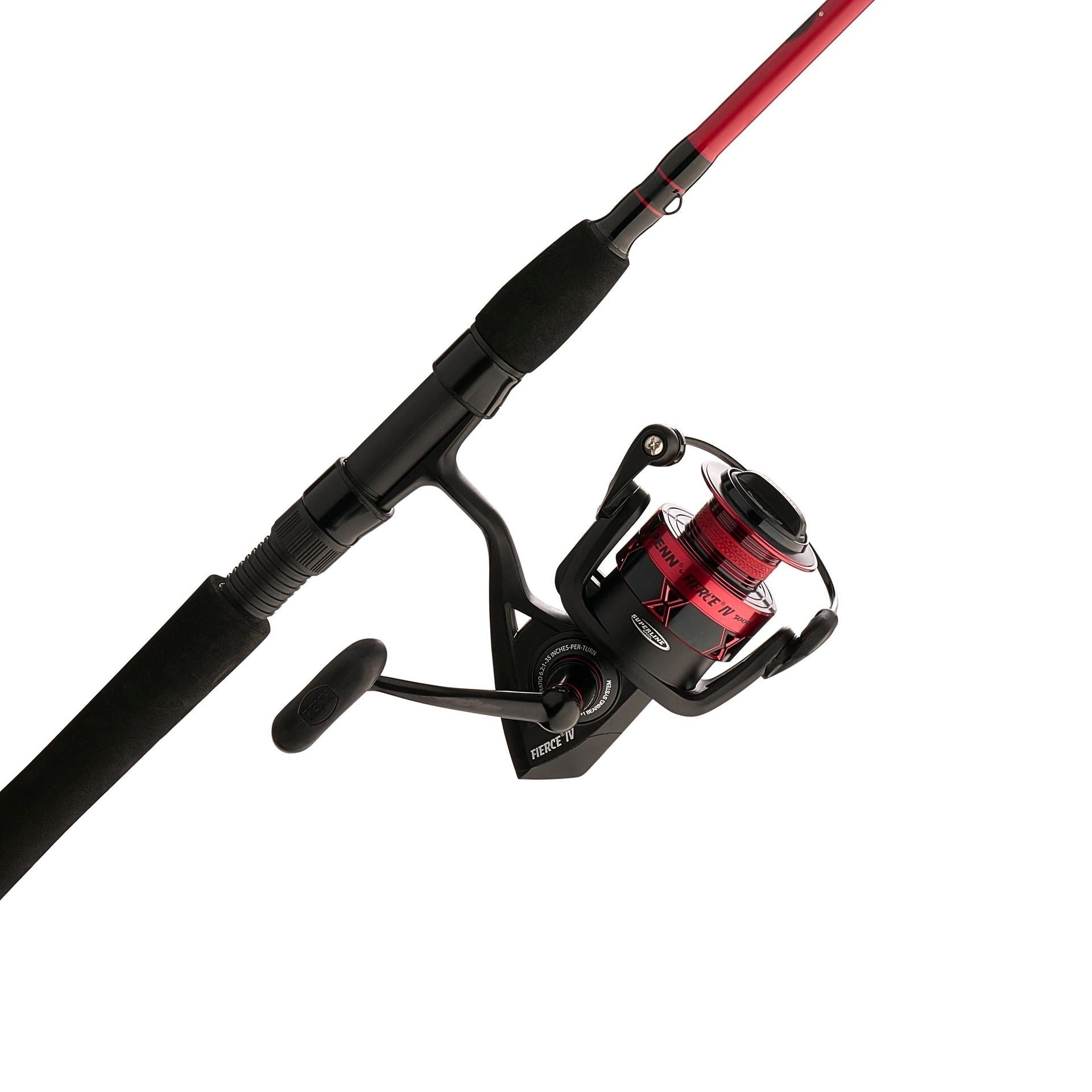 Fierce® IV Spinning Rod and Reel Combo - Premium Fishing Gear for Saltwater and Freshwater Anglers - Perfect for Bass, Trout, and Walleye Fishing