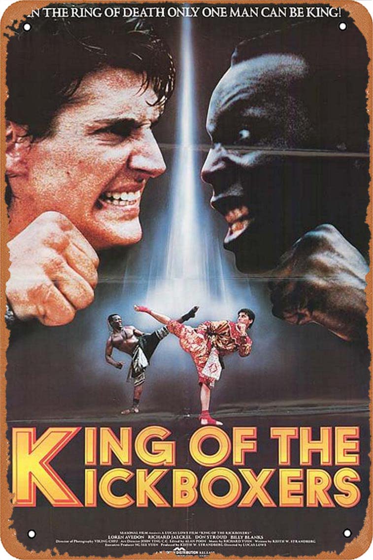 Vintage The King of the Kickboxers 1991 Movie Metal Poster - 8x12 Inch Retro Wall Art Decor for Home Theater, Man Cave & Martial Arts Gym
