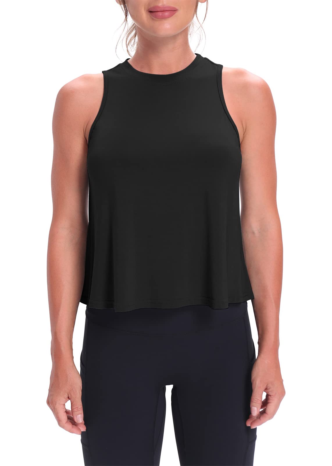 Stylish Mippo Crop Tops for Women - Breathable Workout Shirts & Flowy Cropped Tank Tops - Perfect for Yoga, Gym & Summer Outdoor Activities