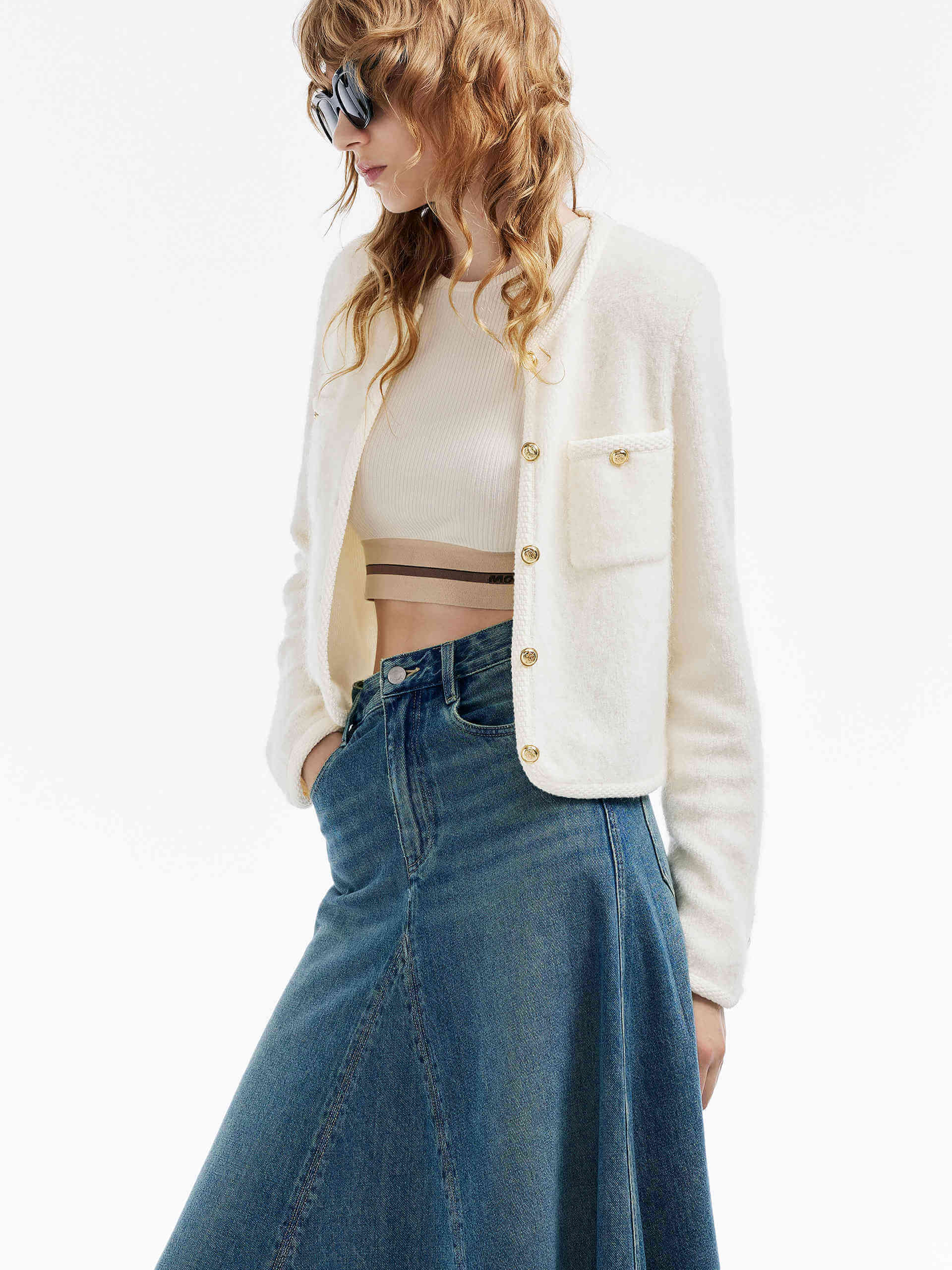 Women's Stylish Metal Button Boxy Cardigan Sweater - Casual Oversized Knitwear for Fall & Winter - Perfect for Office, Date Night, and Layering Outfits