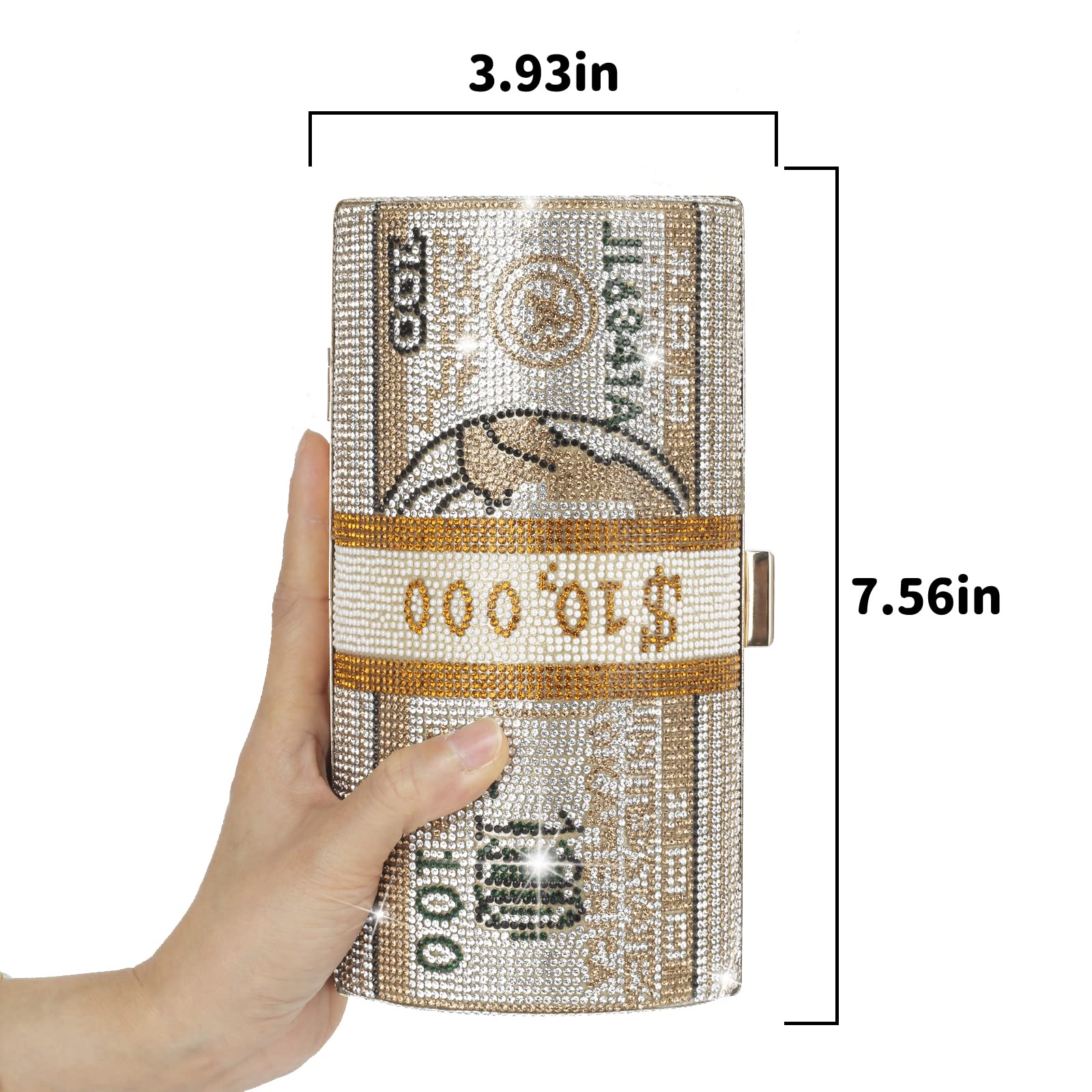 Sparkling Rhinestone Red Money Clutch Purse for Women - Elegant Crystal Evening Handbag with Diamond Bling for Wedding, Party & Special Occasions | Perfect for Prom, Date Night & Formal Events